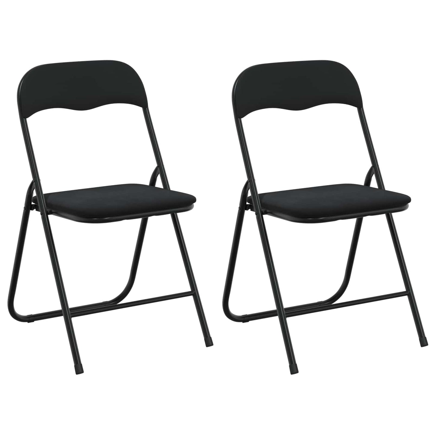 Sammenleggbart stol 2 pcs Svart 48 x 44 x 78 cm Fløyel