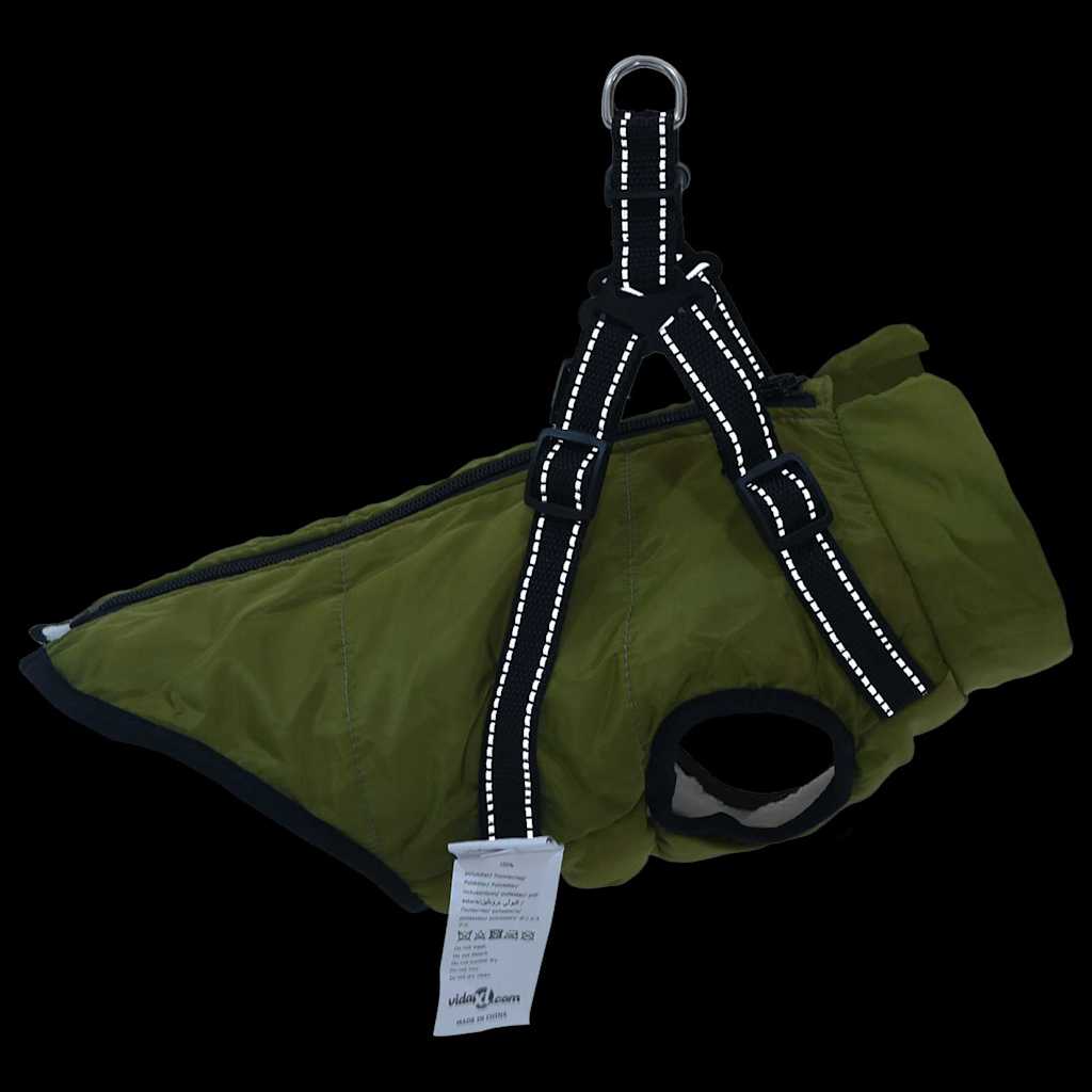 Hund Frakk Army grønn L24 Fleece og polyester