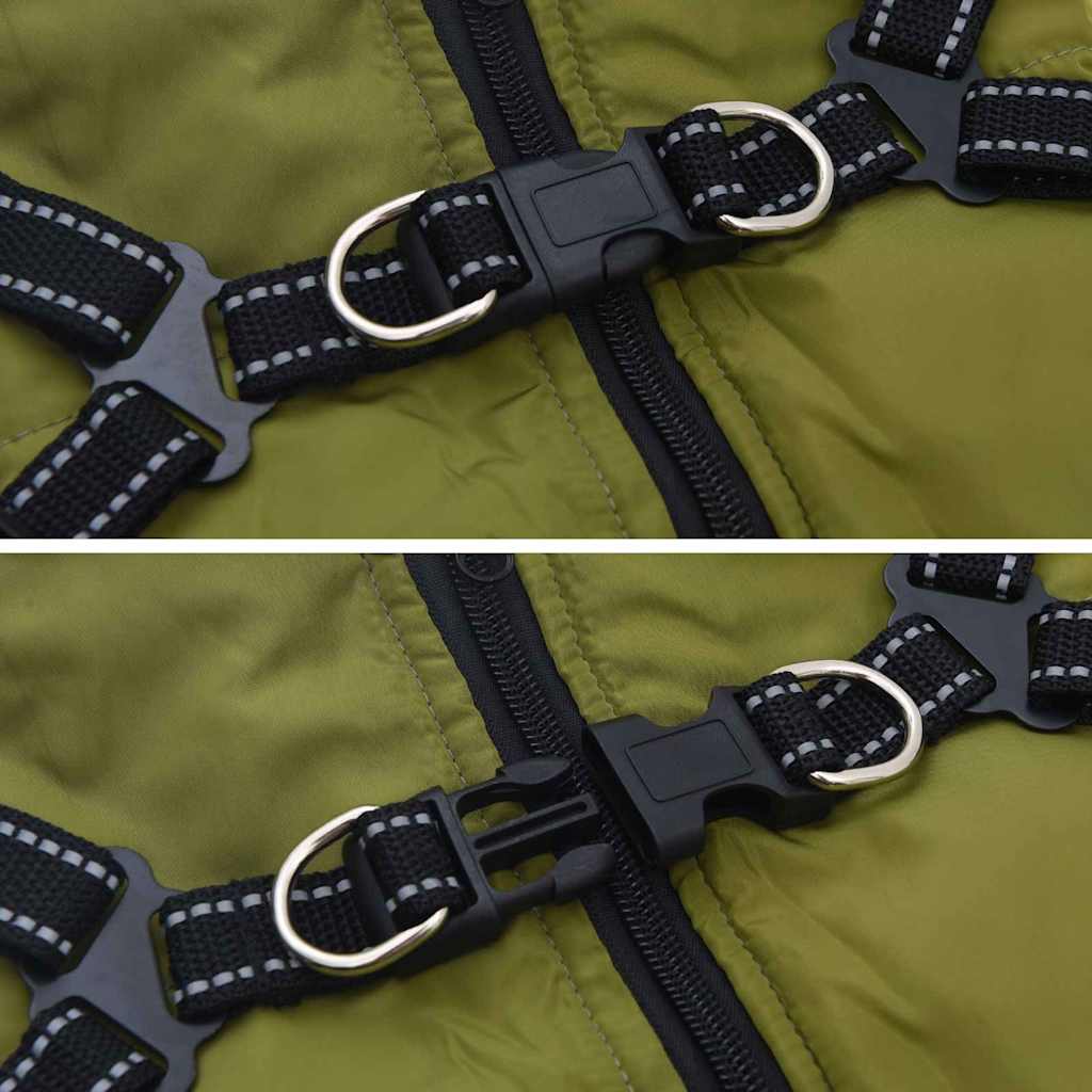 Hund Frakk Army grønn L28 Fleece og polyester