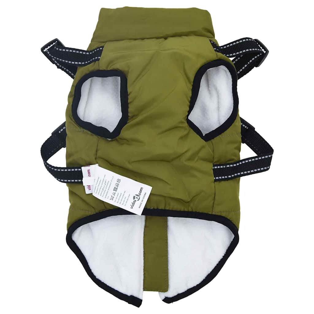 Hund Frakk Army grønn L32 Fleece og polyester