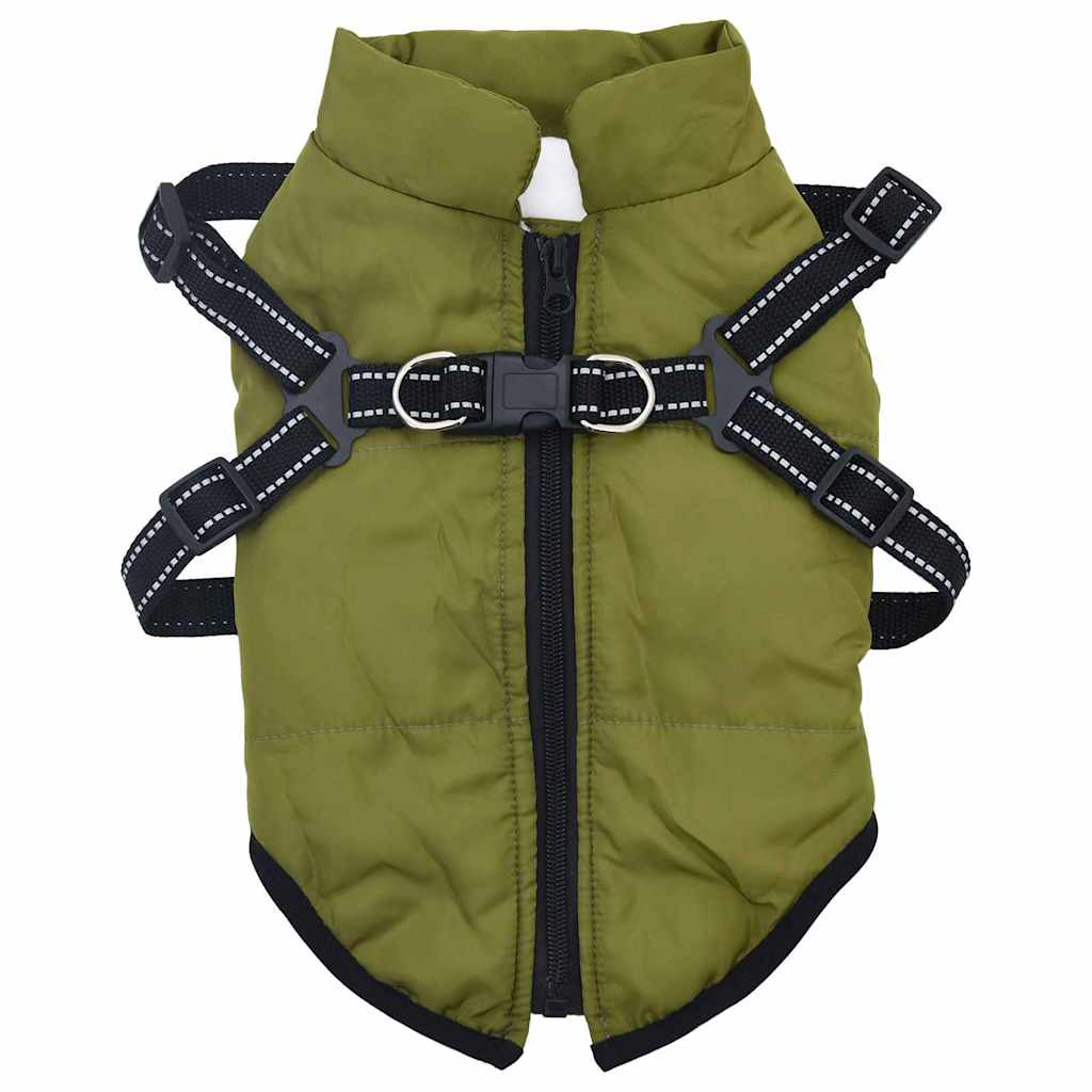 Hund Frakk Army grønn L32 Fleece og polyester