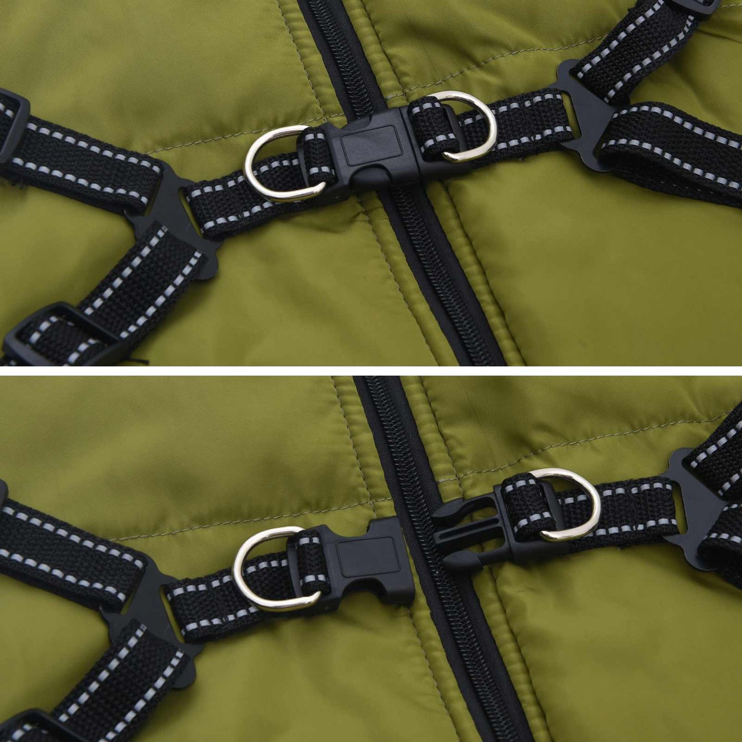 Hund Frakk Army grønn L44 Fleece og polyester