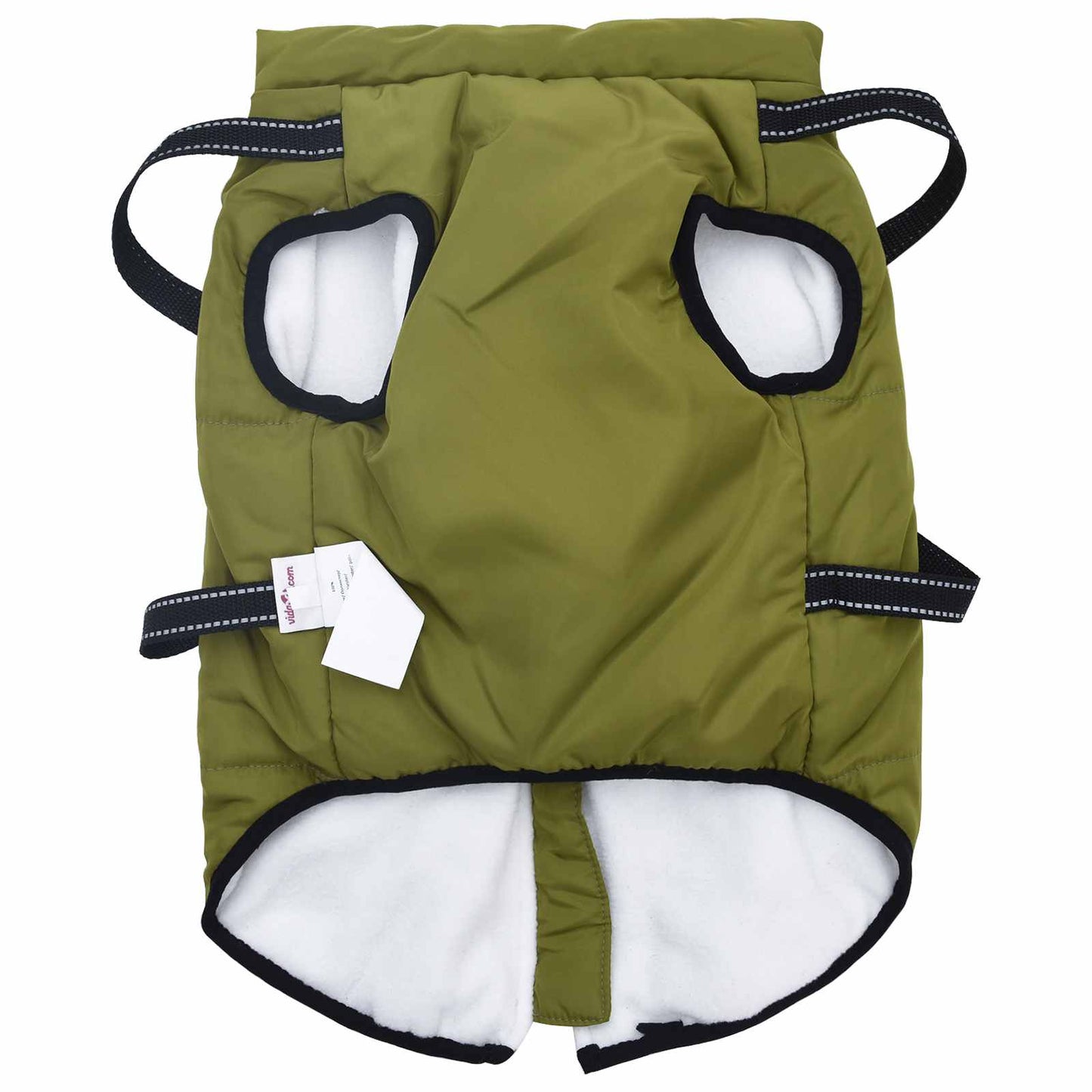 Hund Frakk Army grønn L44 Fleece og polyester