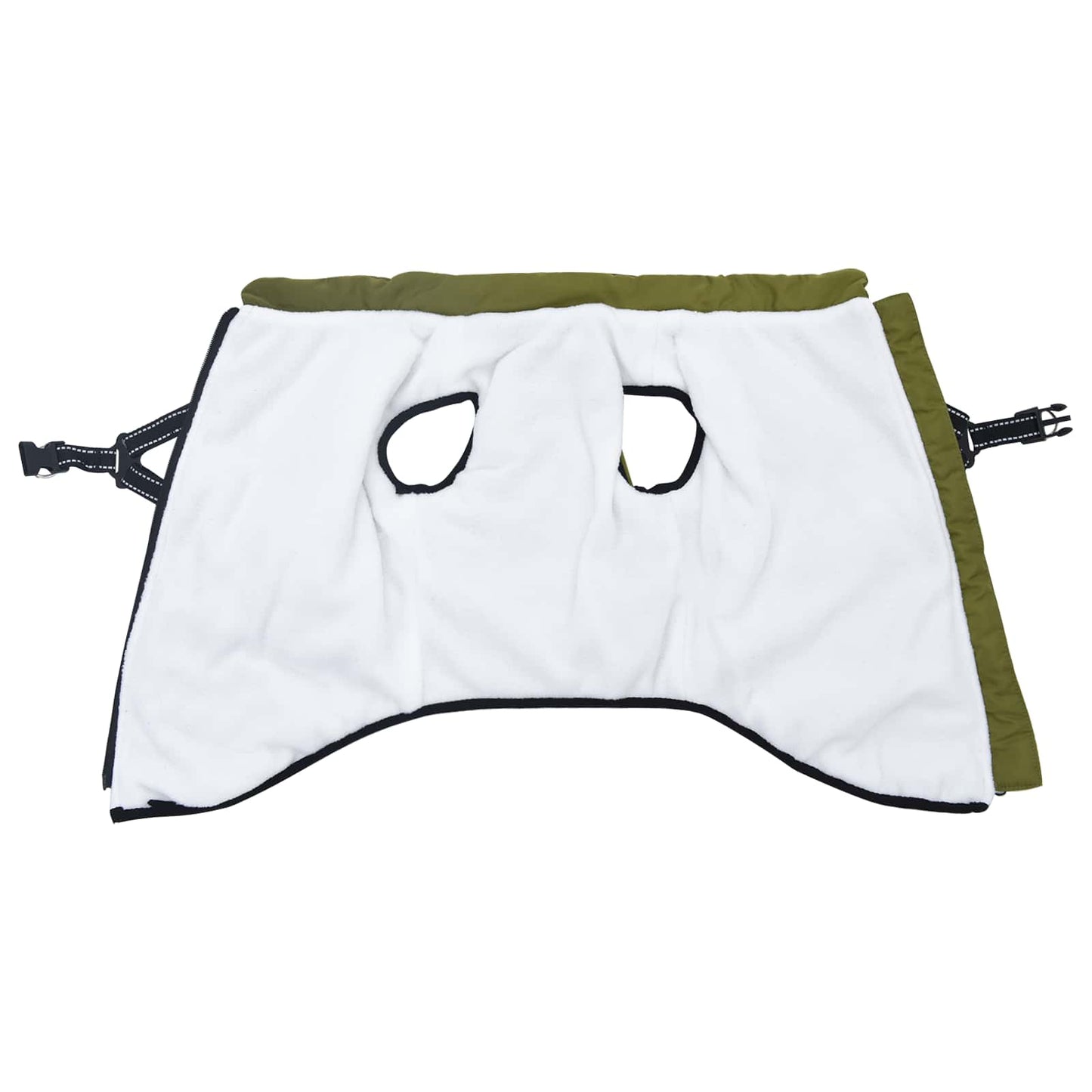 Hund Frakk Army grønn L44 Fleece og polyester