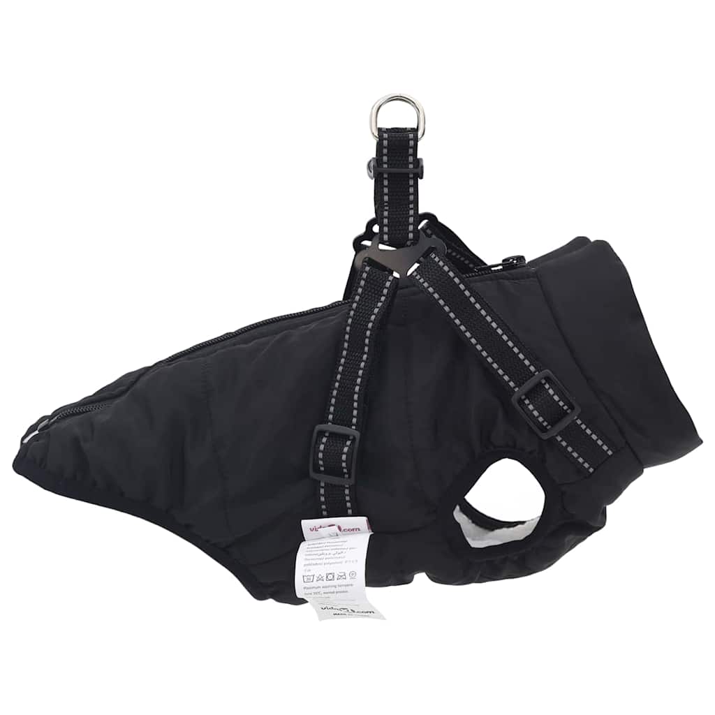 Hund Frakk Svart L28 Fleece og polyester