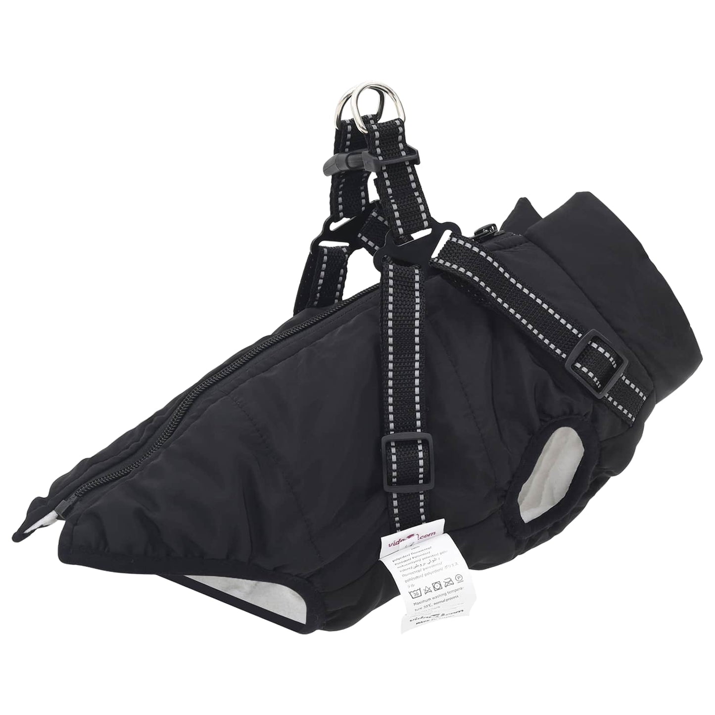 Hund Frakk Svart L40 Fleece og polyester