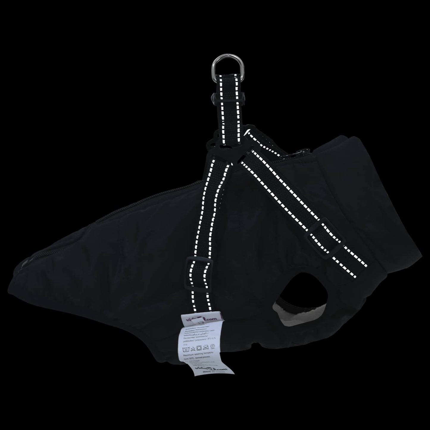 Hund Frakk Svart L40 Fleece og polyester