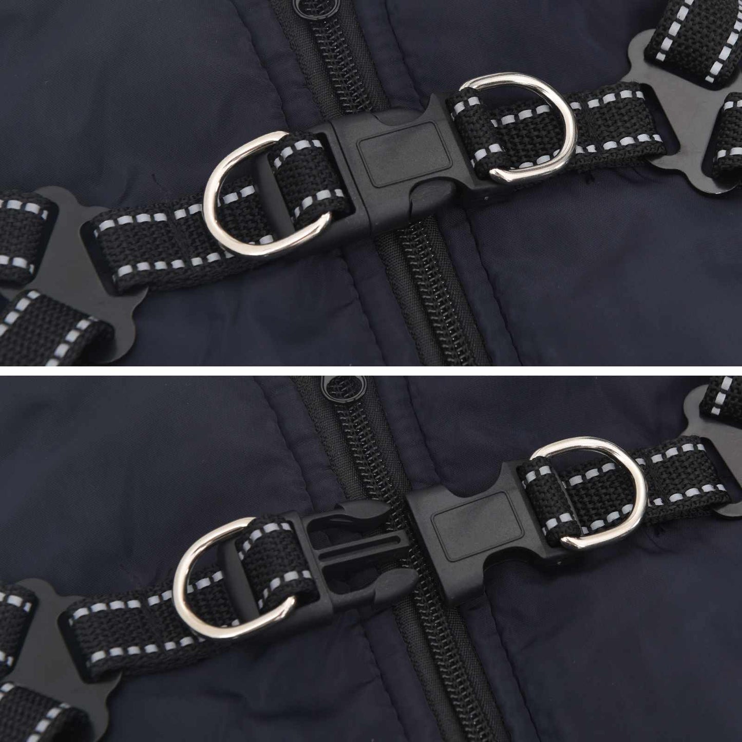 Hund Frakk Marineblå L40 Fleece og polyester