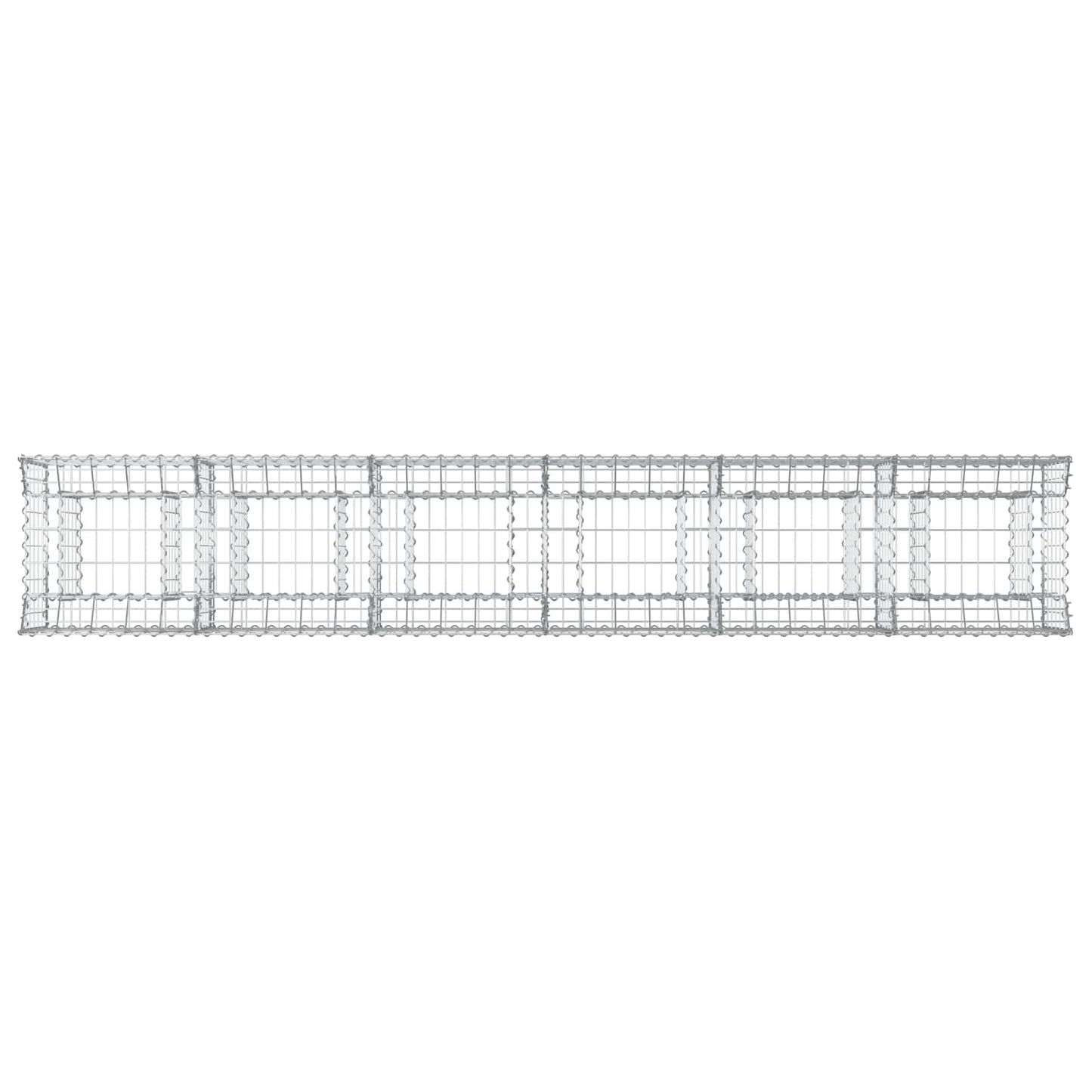 Gabion hevet seng 2 pcs sølv 300 x 50 x 60 cm Galvanisert Stål vidaXL