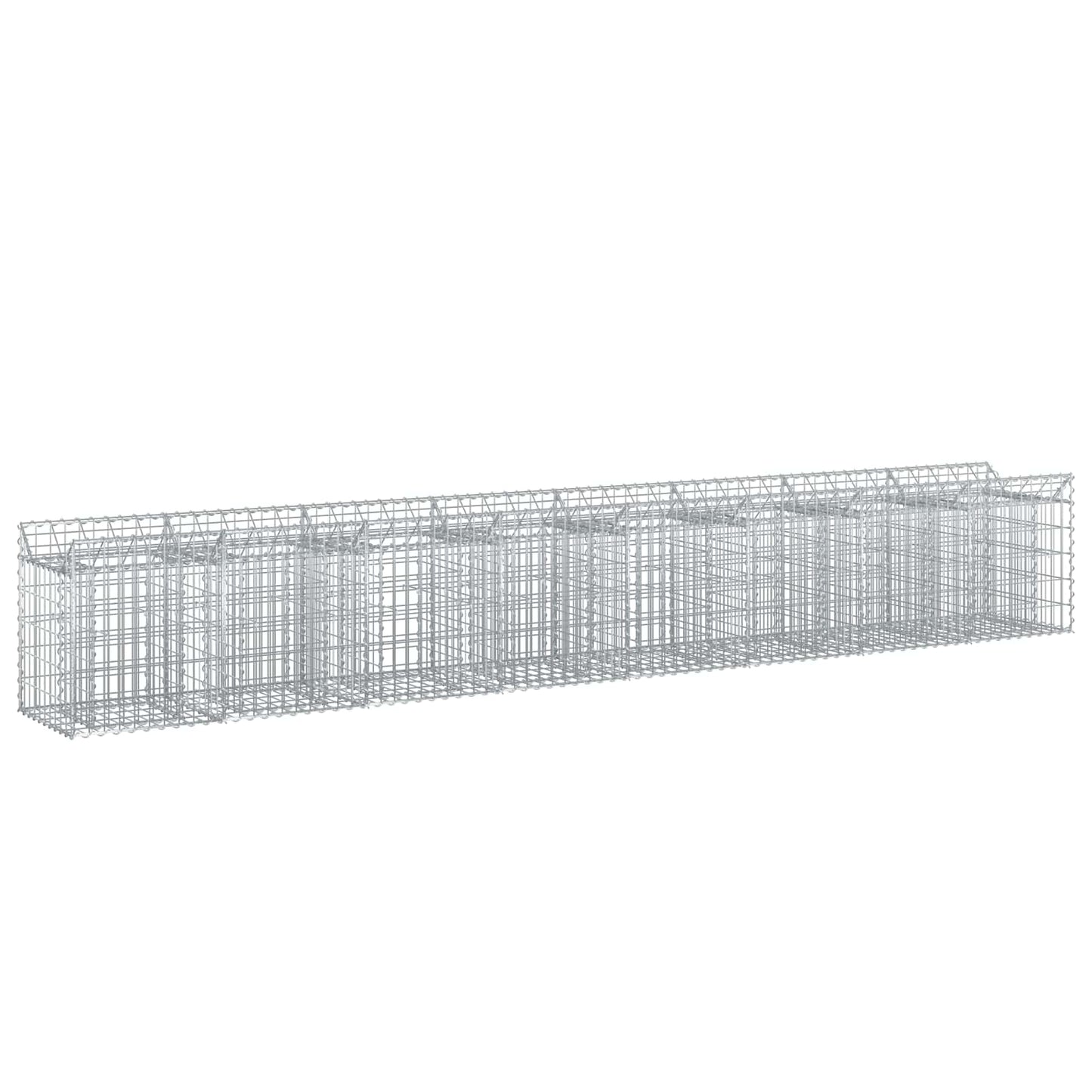 Gabion hevet seng 2 pcs sølv 400 x 50 x 60 cm Galvanisert Stål vidaXL