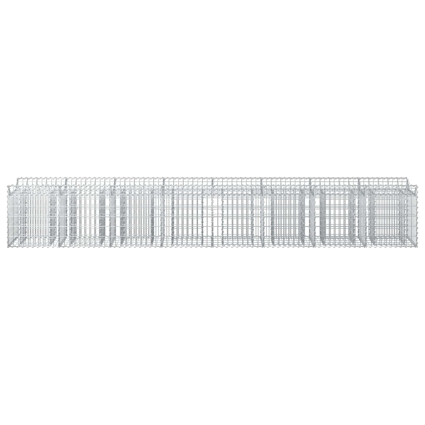 Gabion hevet seng 2 pcs sølv 400 x 50 x 60 cm Galvanisert Stål vidaXL