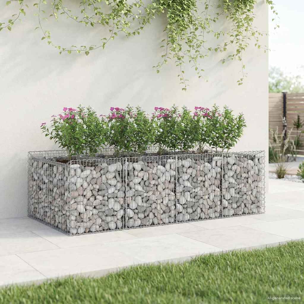 Gabion hevet seng 2 pcs Sølv