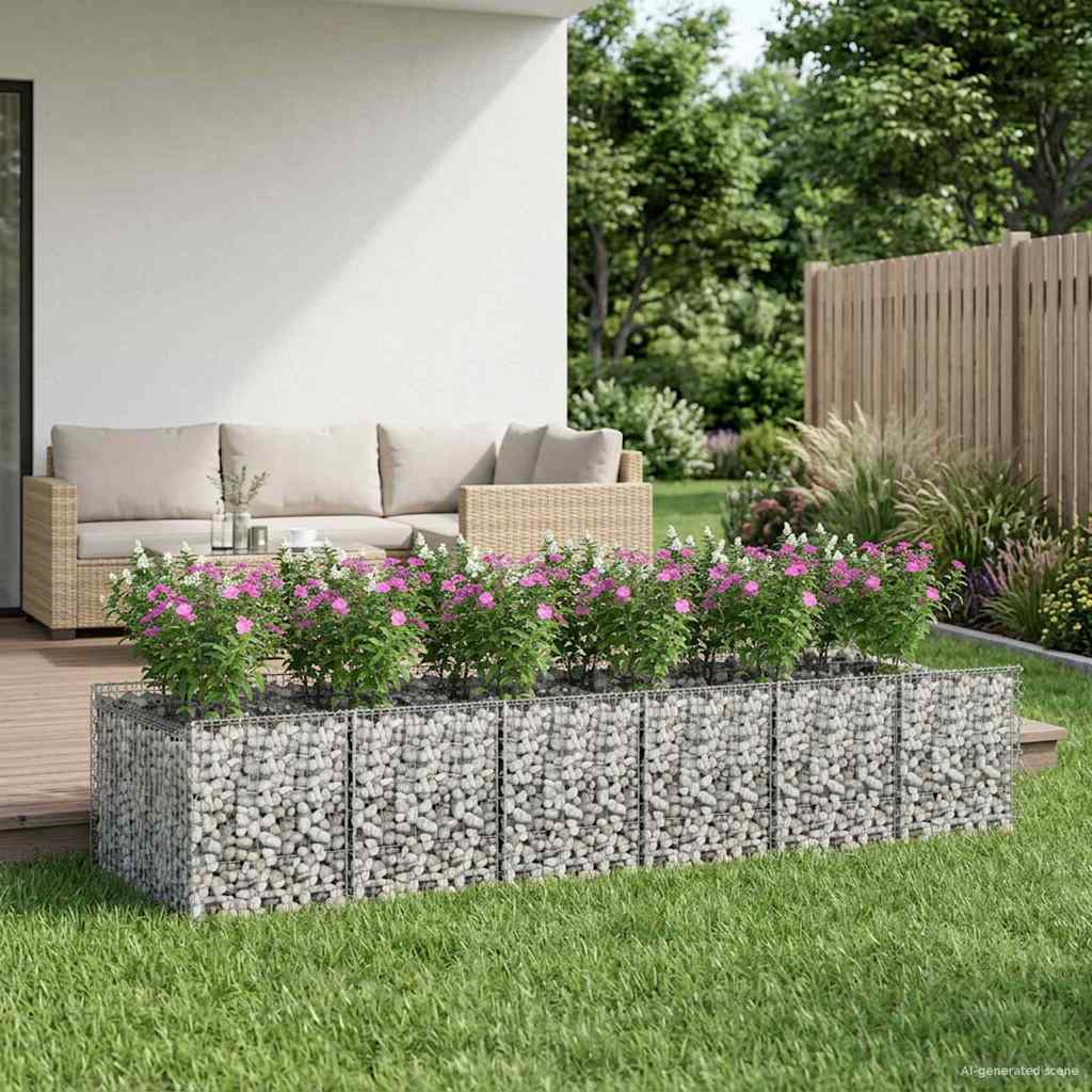 Gabion hevet seng 2 pcs Sølv