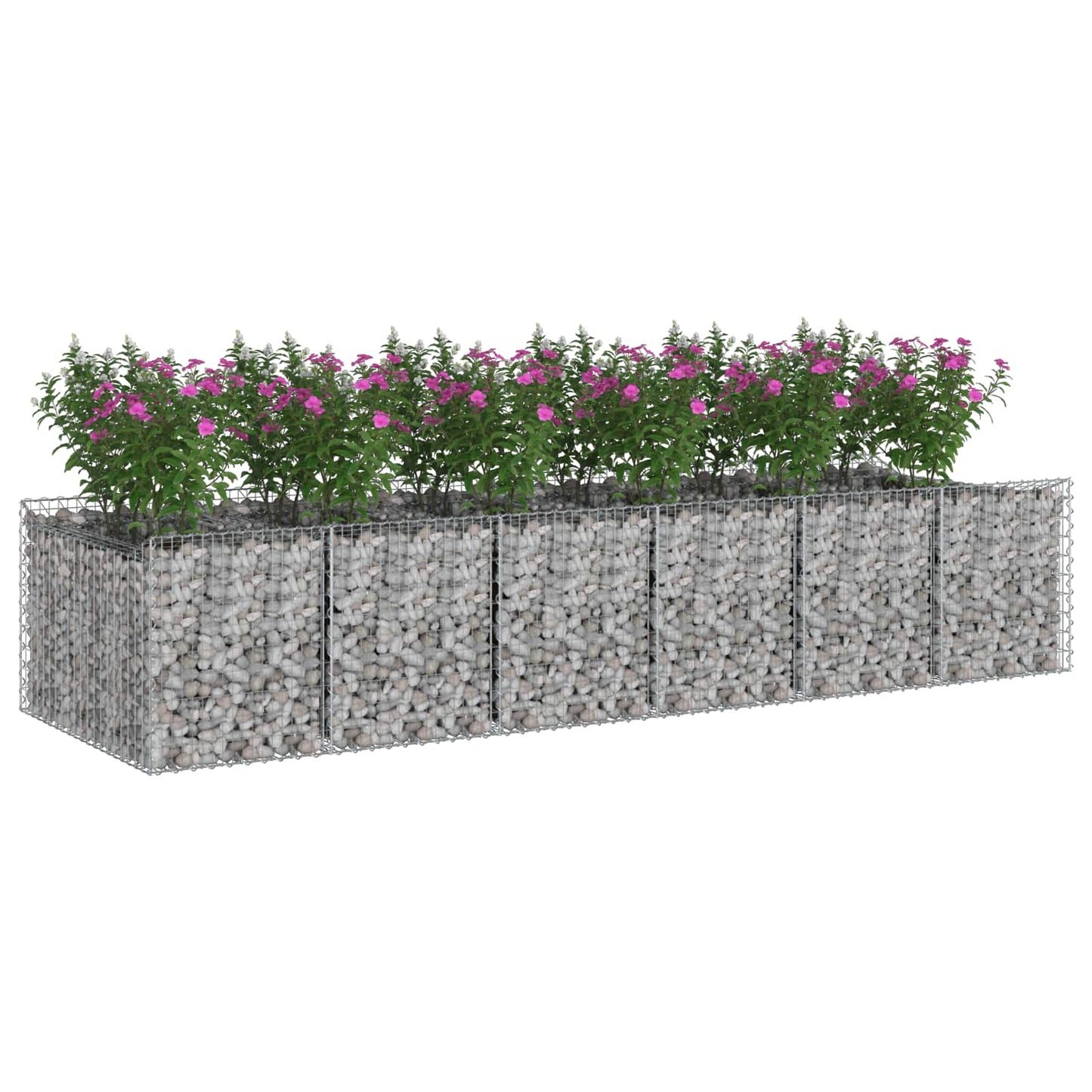 Gabion hevet seng 2 pcs Sølv