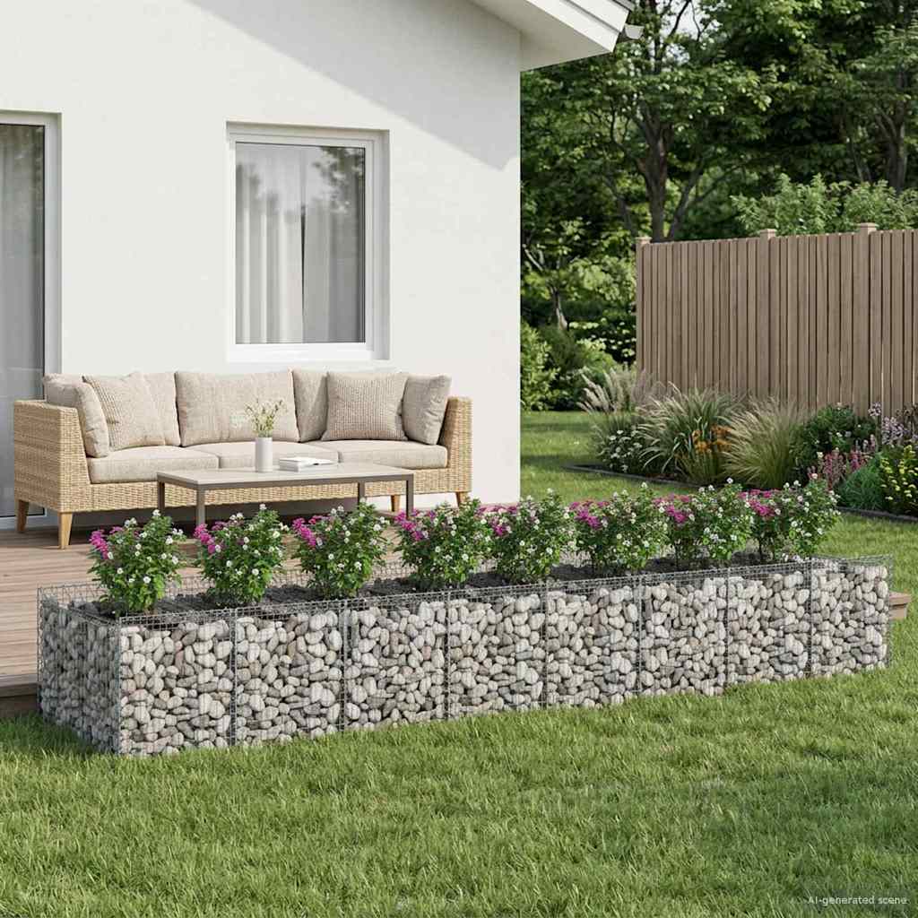 Gabion hevet seng 3 pcs Sølv