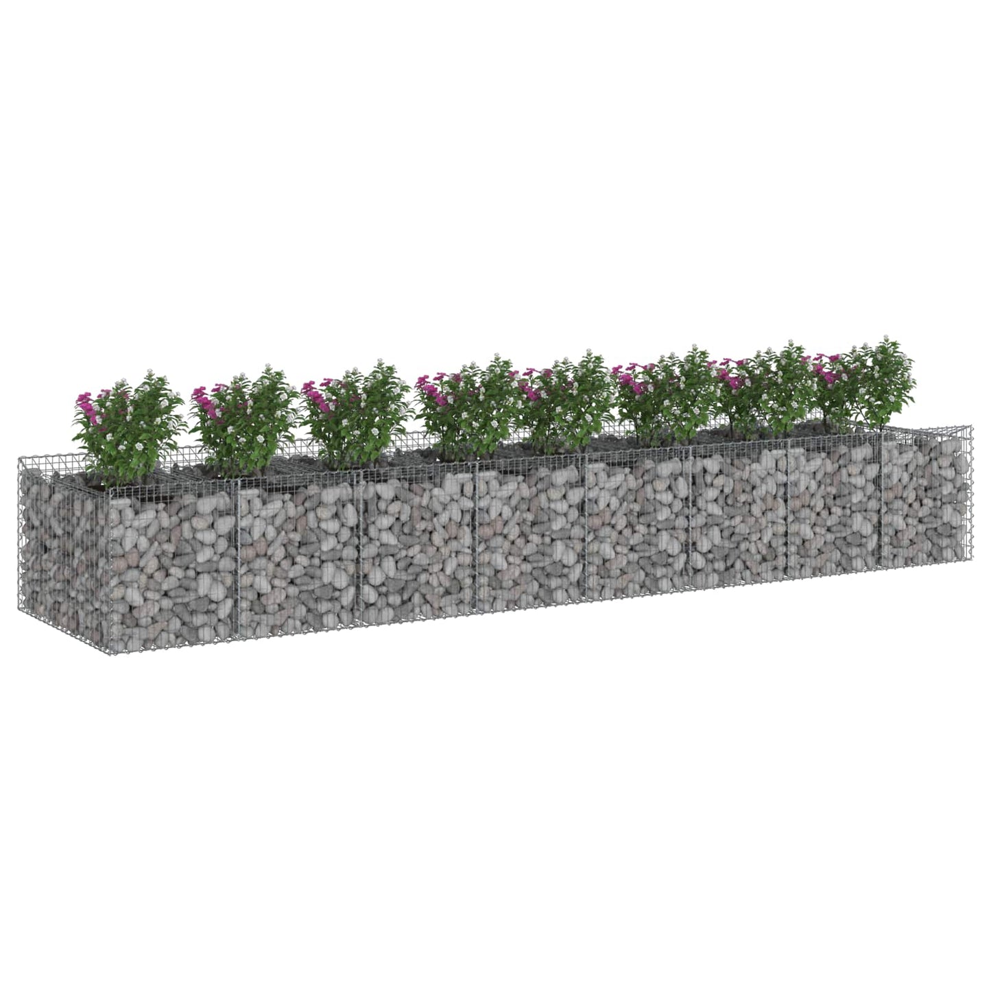 Gabion hevet seng 3 pcs Sølv
