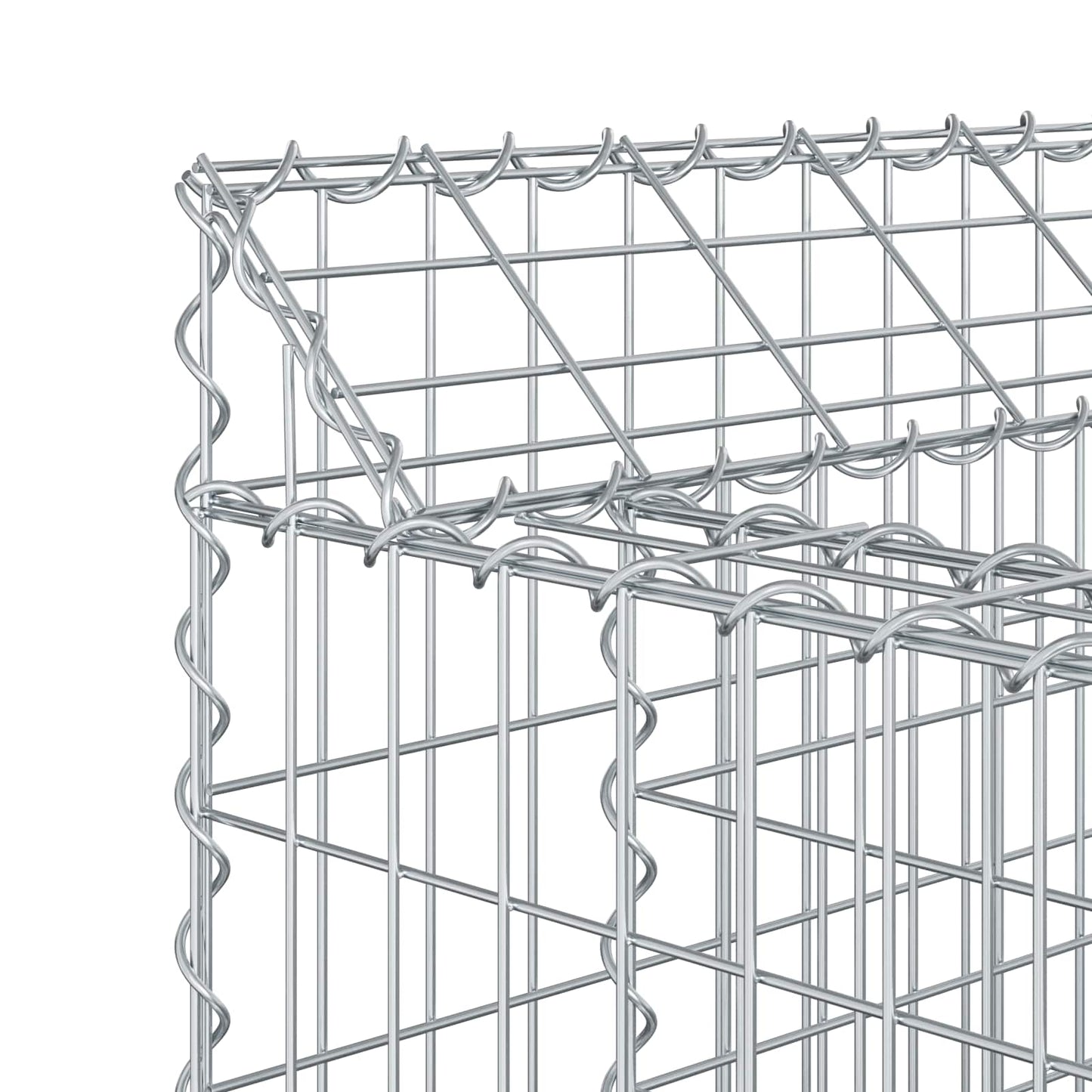 Gabion hevet seng 2 pcs sølv 200 x 50 x 80 cm Galvanisert Stål vidaXL