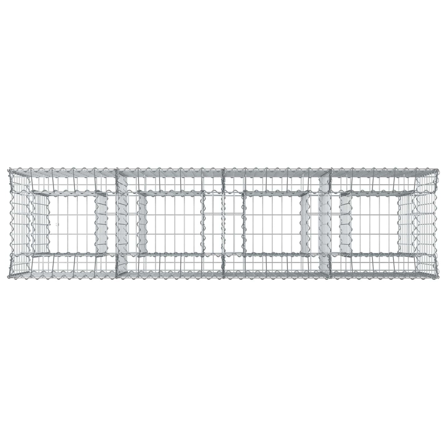 Gabion hevet seng 2 pcs sølv 200 x 50 x 80 cm Galvanisert Stål vidaXL