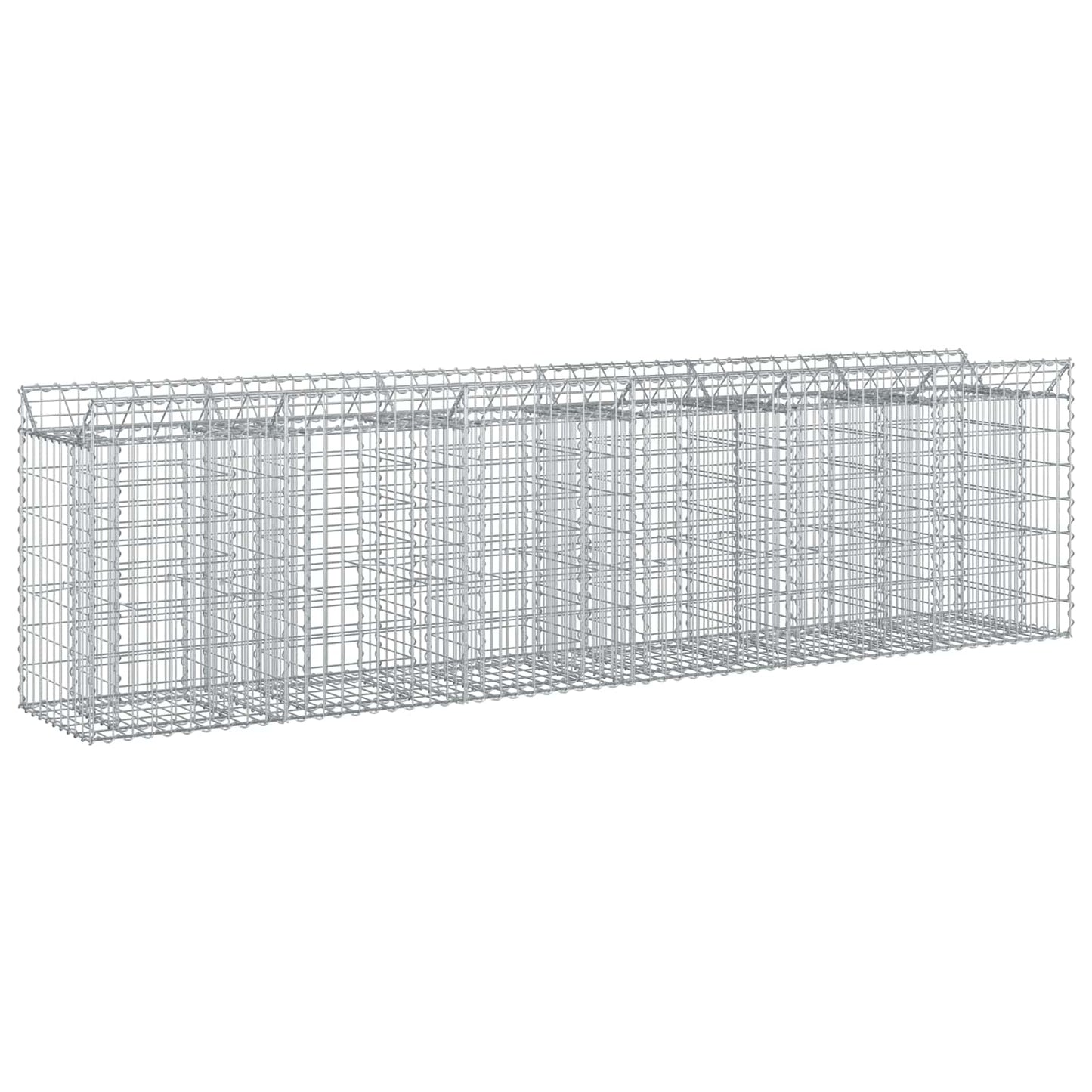 Gabion hevet seng 2 pcs sølv 300 x 50 x 80 cm Galvanisert Stål vidaXL