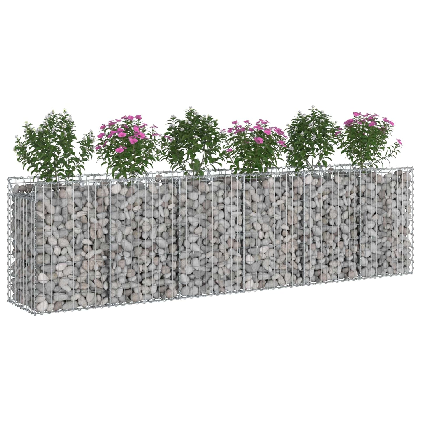 Gabion hevet seng 2 pcs sølv 300 x 50 x 80 cm Galvanisert Stål vidaXL