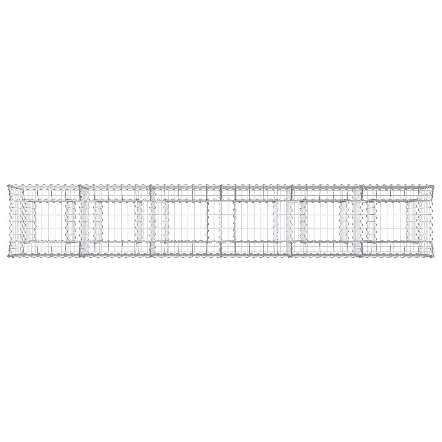 Gabion hevet seng 2 pcs sølv 300 x 50 x 80 cm Galvanisert Stål vidaXL