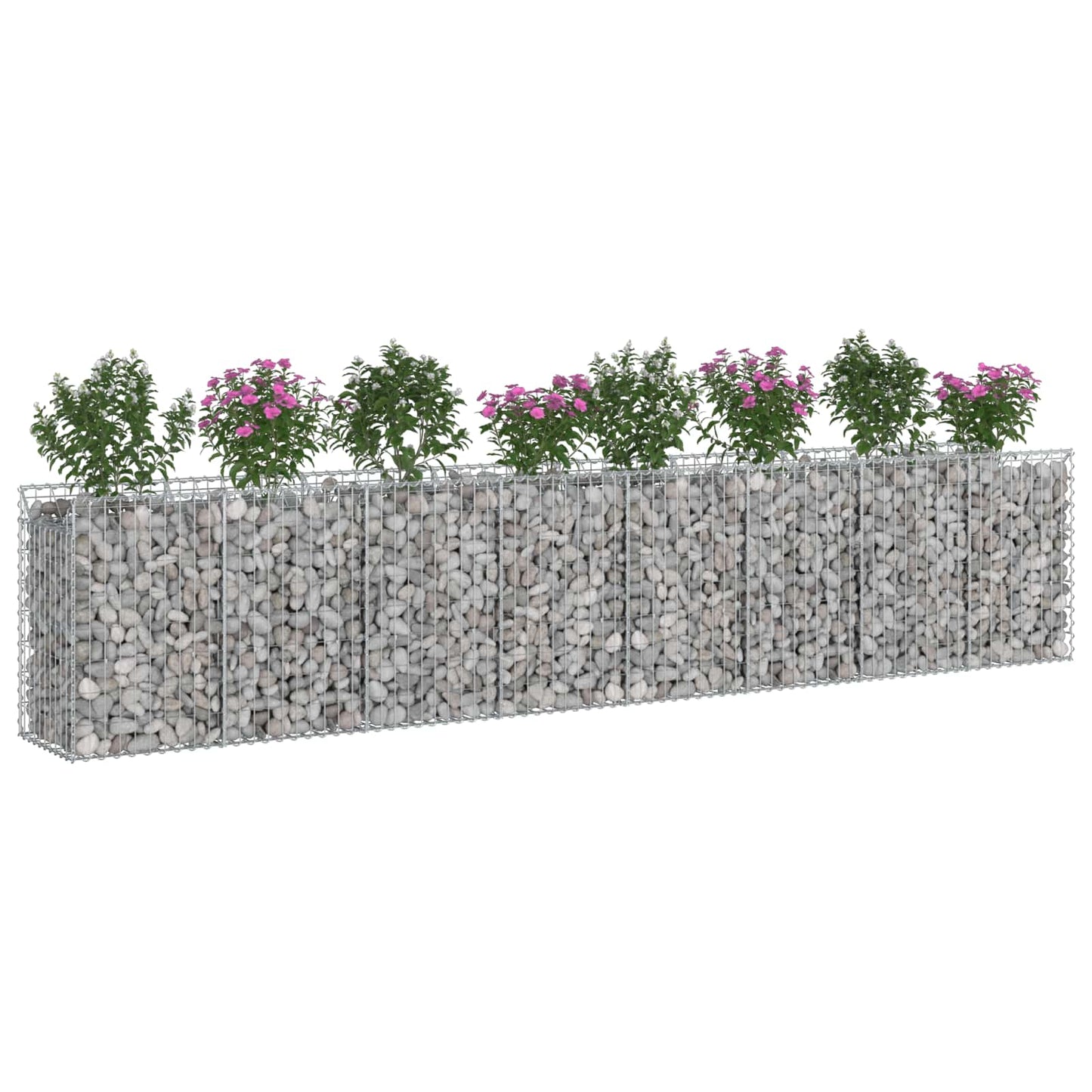 Gabion hevet seng 3 pcs sølv 400 x 50 x 80 cm Galvanisert Stål vidaXL