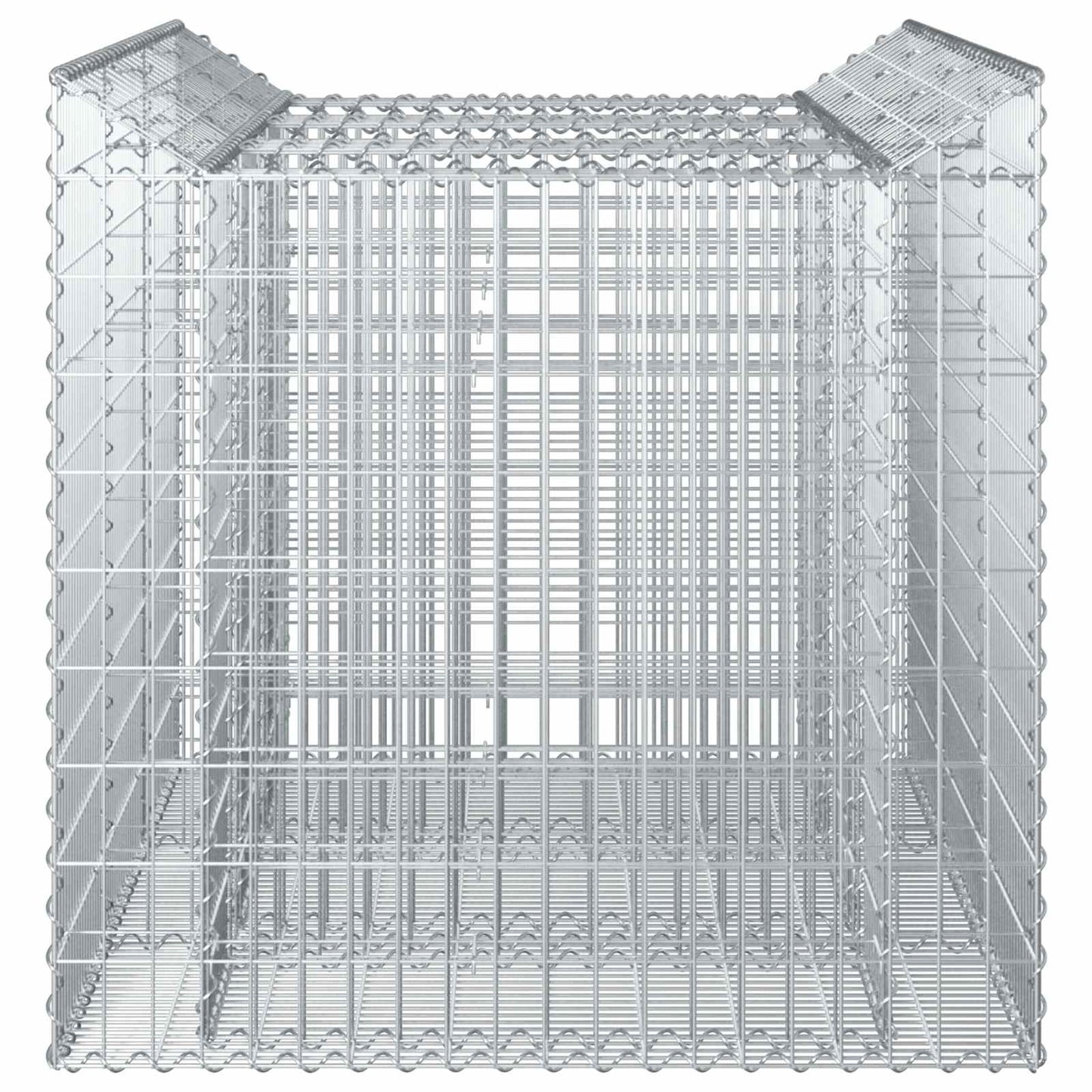 Gabion hevet seng 2 pcs Sølv