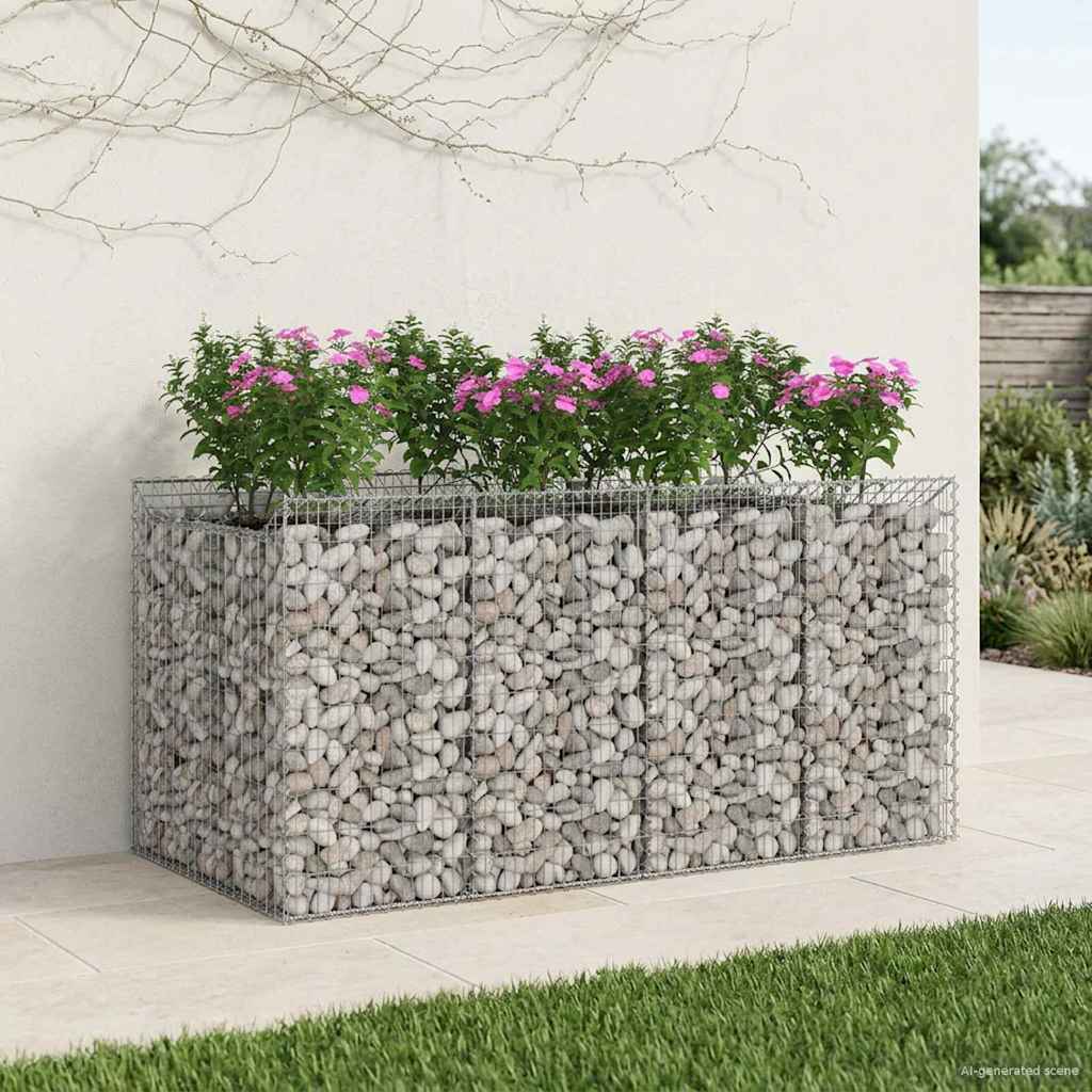 Gabion hevet seng 2 pcs Sølv