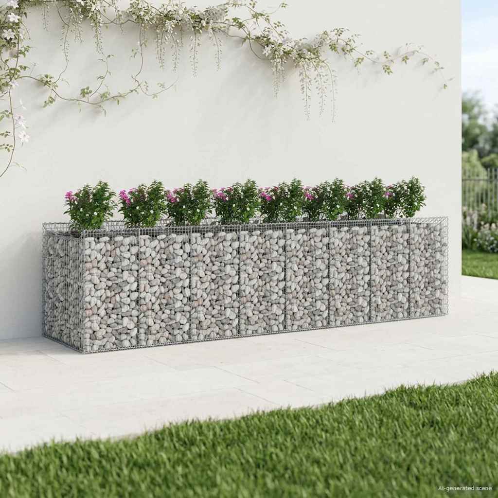 Gabion hevet seng 4 pcs Sølv