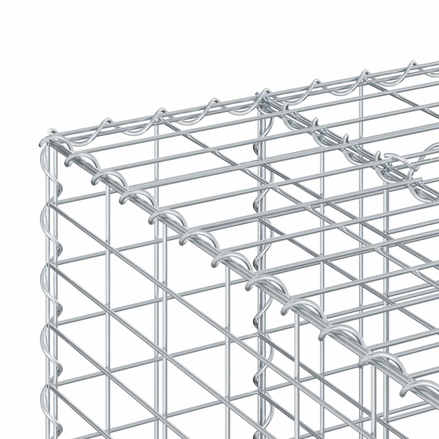 Gabion hevet seng 2 pcs sølv 260 x 60 x 55 cm Galvanisert Stål vidaXL