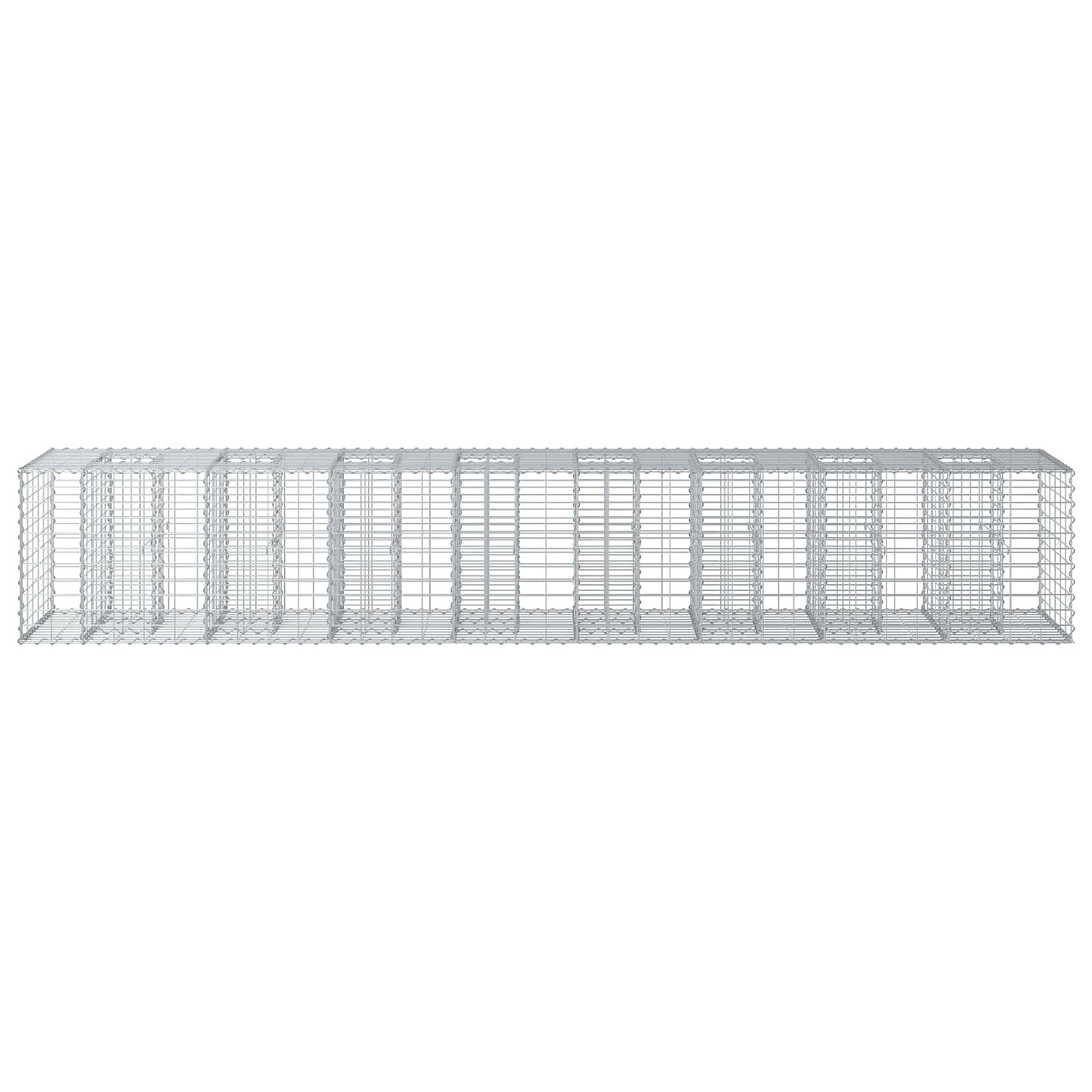 Gabion hevet seng 2 pcs sølv 340 x 60 x 55 cm Galvanisert Stål vidaXL