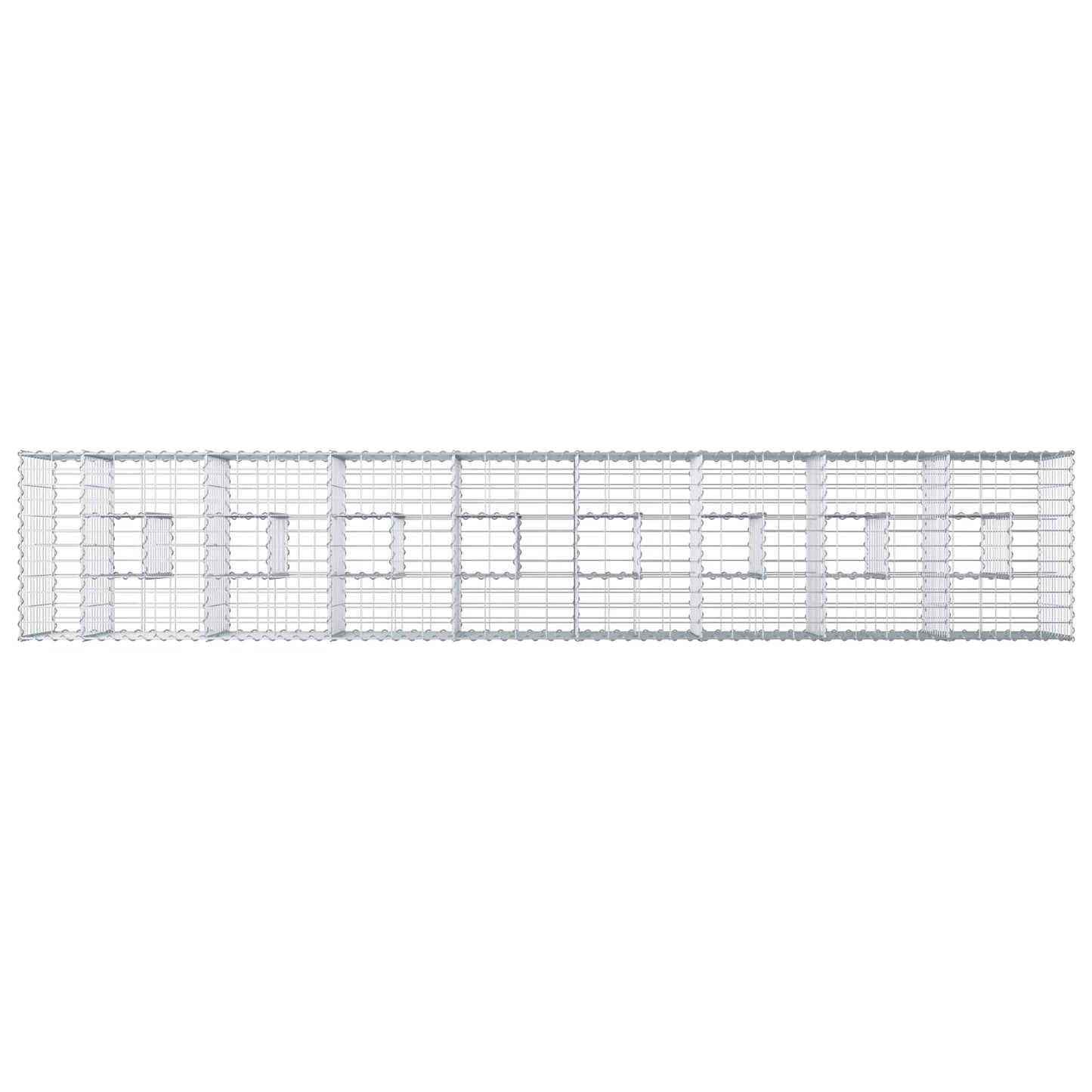 Gabion hevet seng 2 pcs sølv 340 x 60 x 55 cm Galvanisert Stål vidaXL