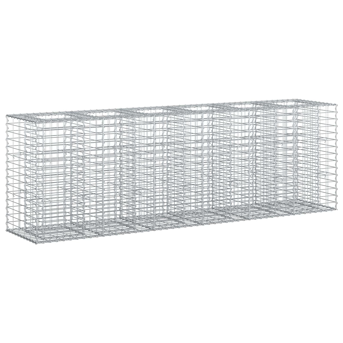Gabion hevet seng 2 pcs sølv 250 x 50 x 80 cm Galvanisert Stål vidaXL
