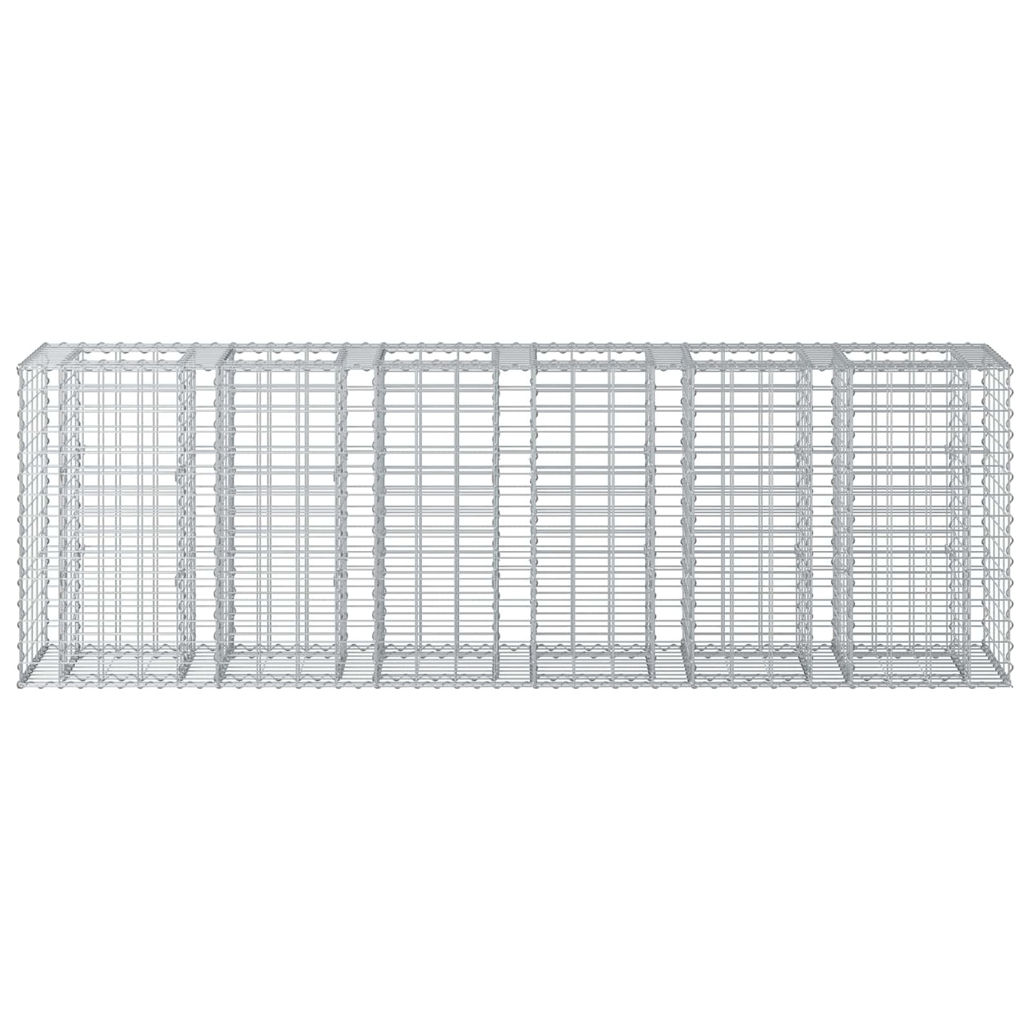 Gabion hevet seng 2 pcs sølv 250 x 50 x 80 cm Galvanisert Stål vidaXL