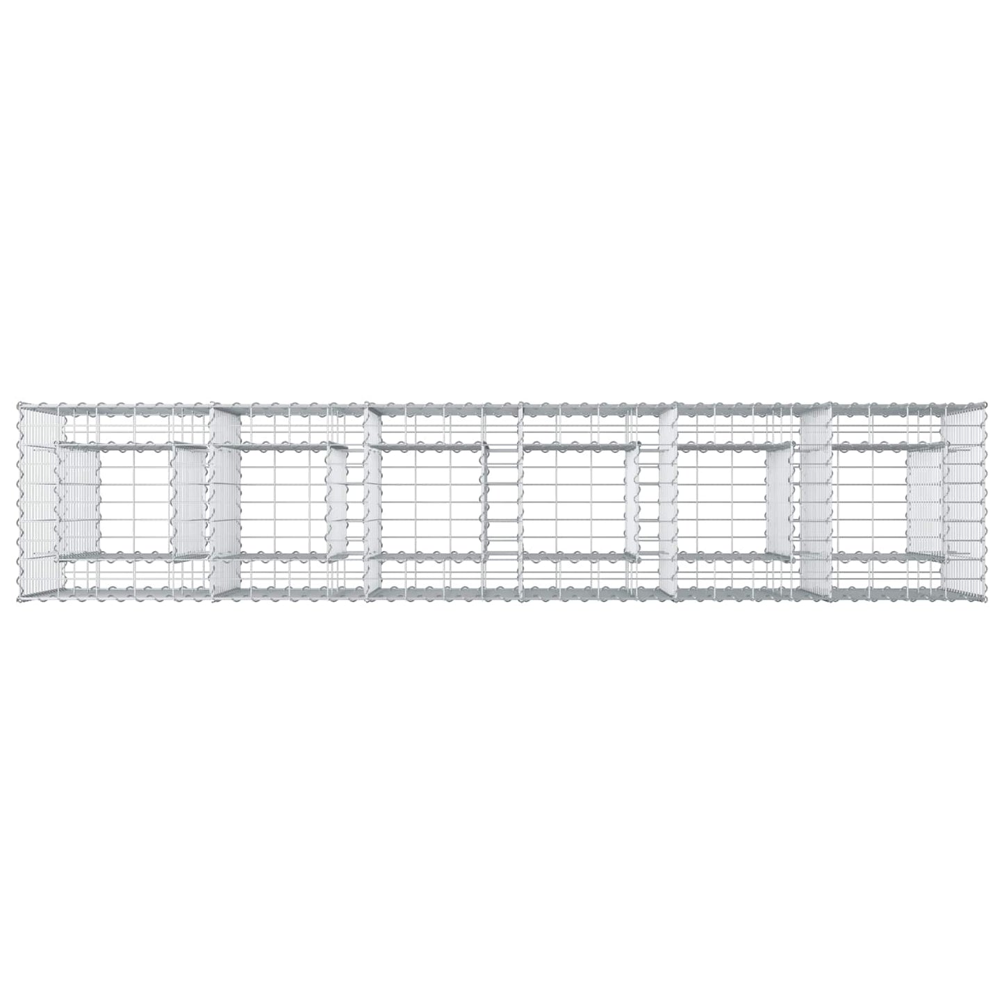 Gabion hevet seng 2 pcs sølv 250 x 50 x 80 cm Galvanisert Stål vidaXL