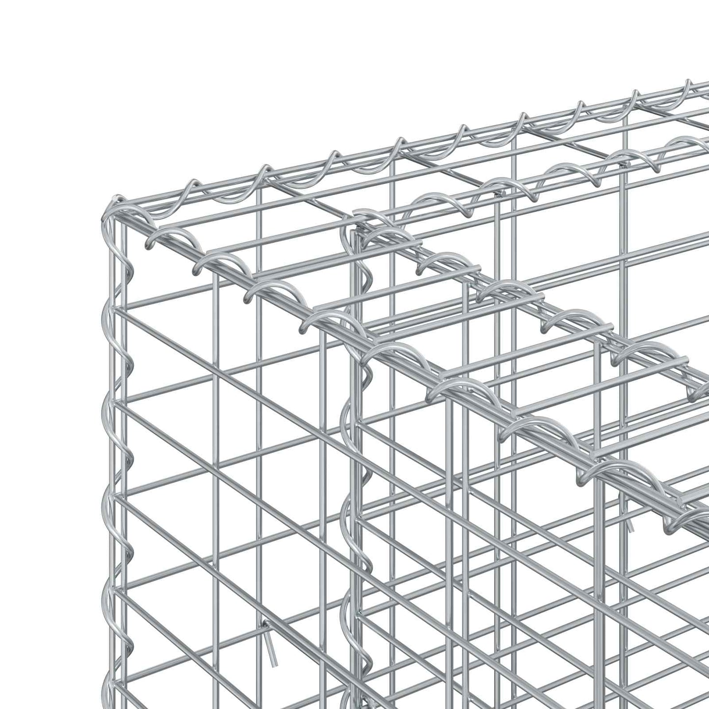 Gabion hevet seng 2 pcs sølv 330 x 50 x 80 cm Galvanisert Stål vidaXL