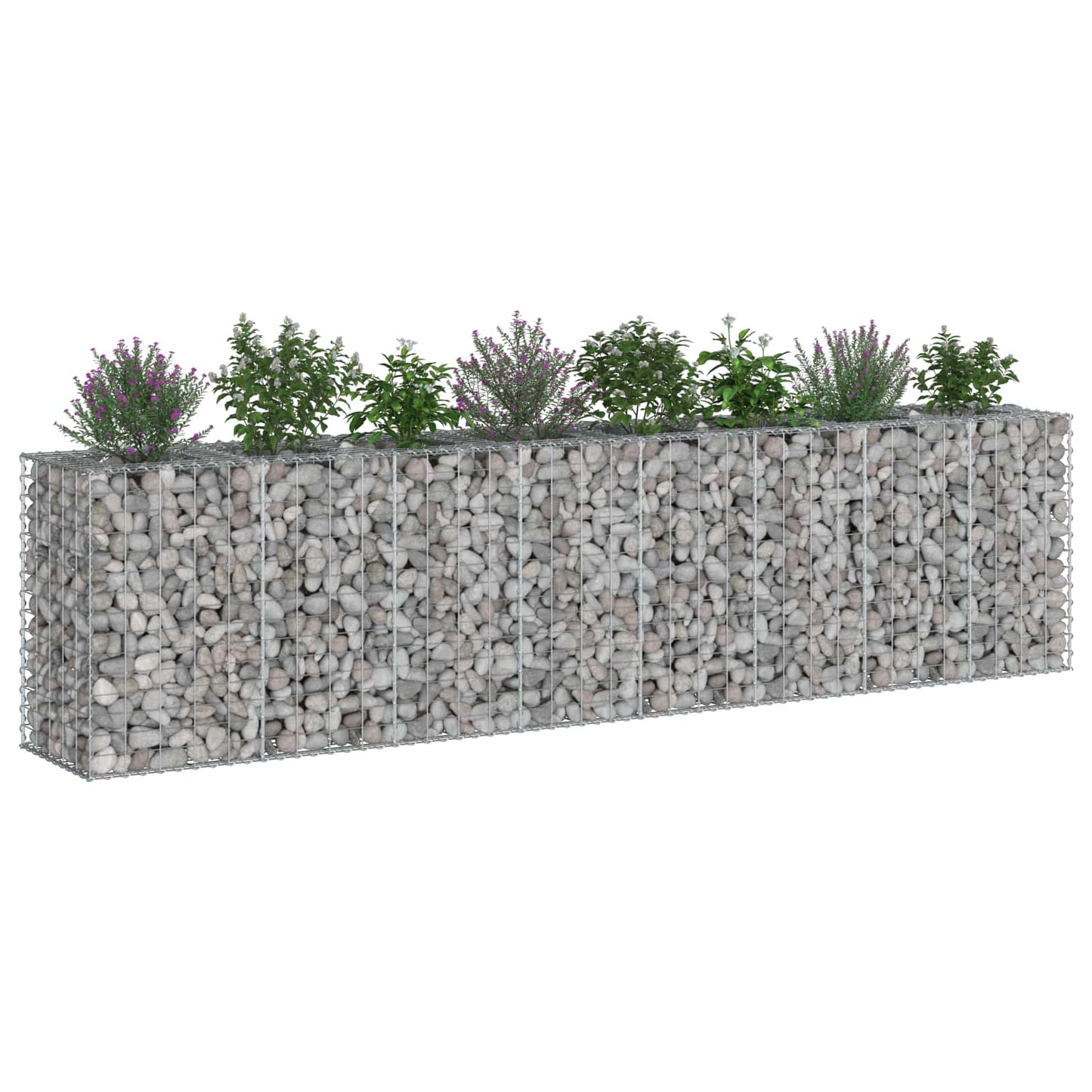 Gabion hevet seng 2 pcs sølv 330 x 50 x 80 cm Galvanisert Stål vidaXL
