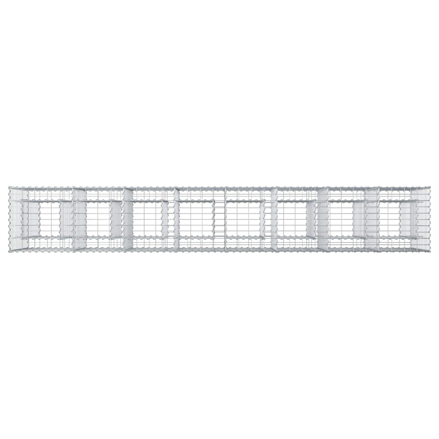 Gabion hevet seng 2 pcs sølv 330 x 50 x 80 cm Galvanisert Stål vidaXL