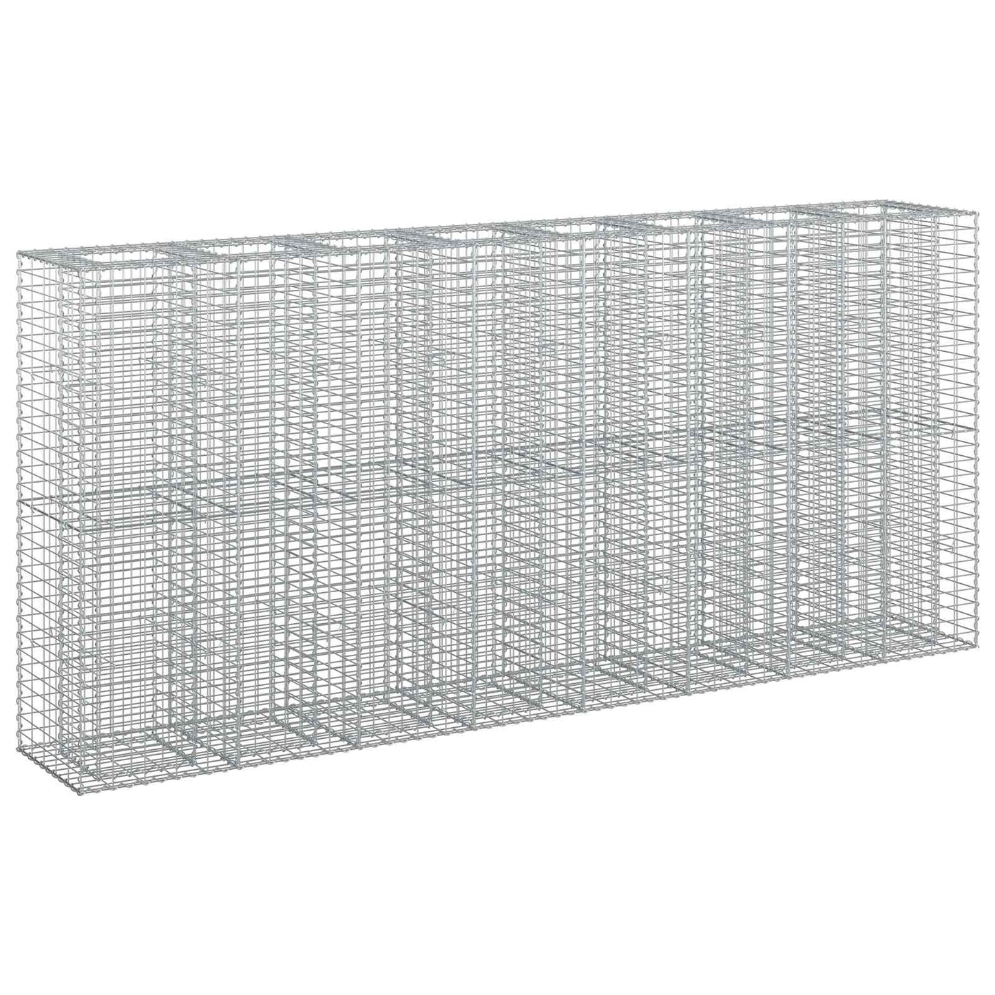 Gabion hevet seng 4 pcs sølv 330 x 50 x 150 cm Galvanisert Stål vidaXL