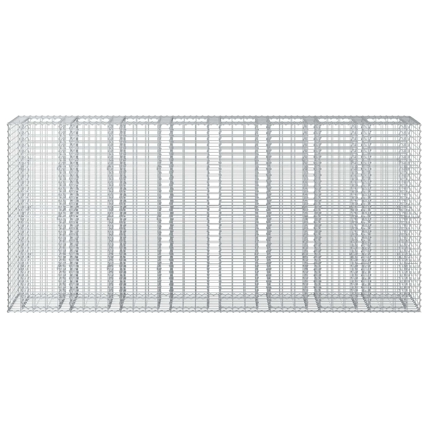 Gabion hevet seng 4 pcs sølv 330 x 50 x 150 cm Galvanisert Stål vidaXL
