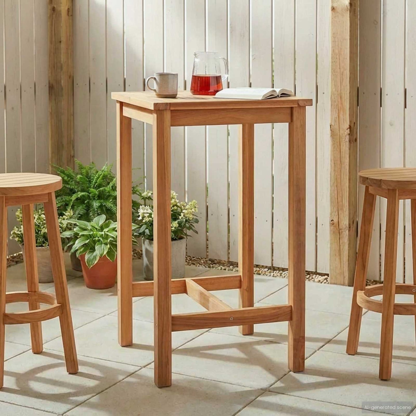 Barbord Naturlig 60 x 60 x 105 cm Solid teak