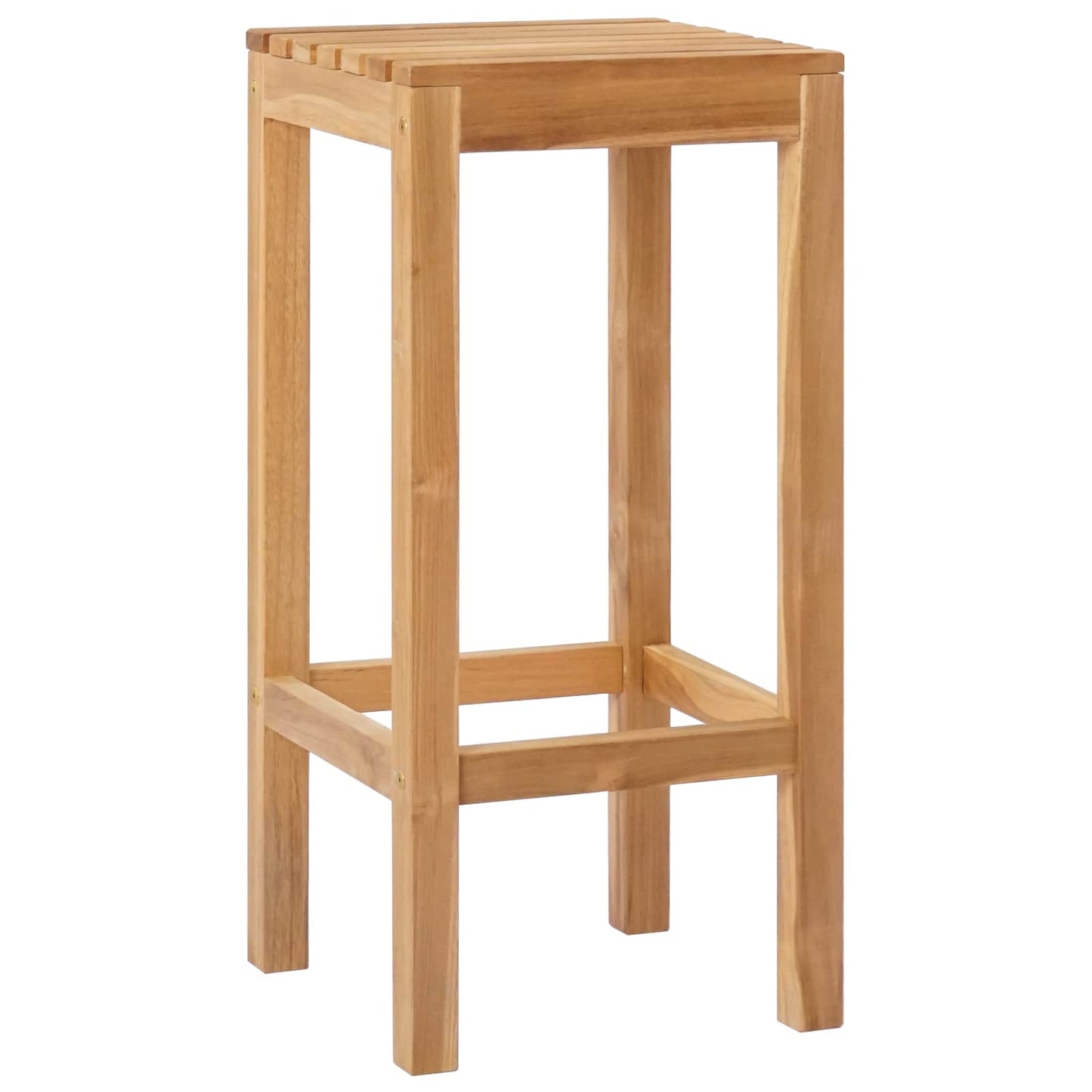 Barstol 2 pcs Naturlig Massivt Teaktre