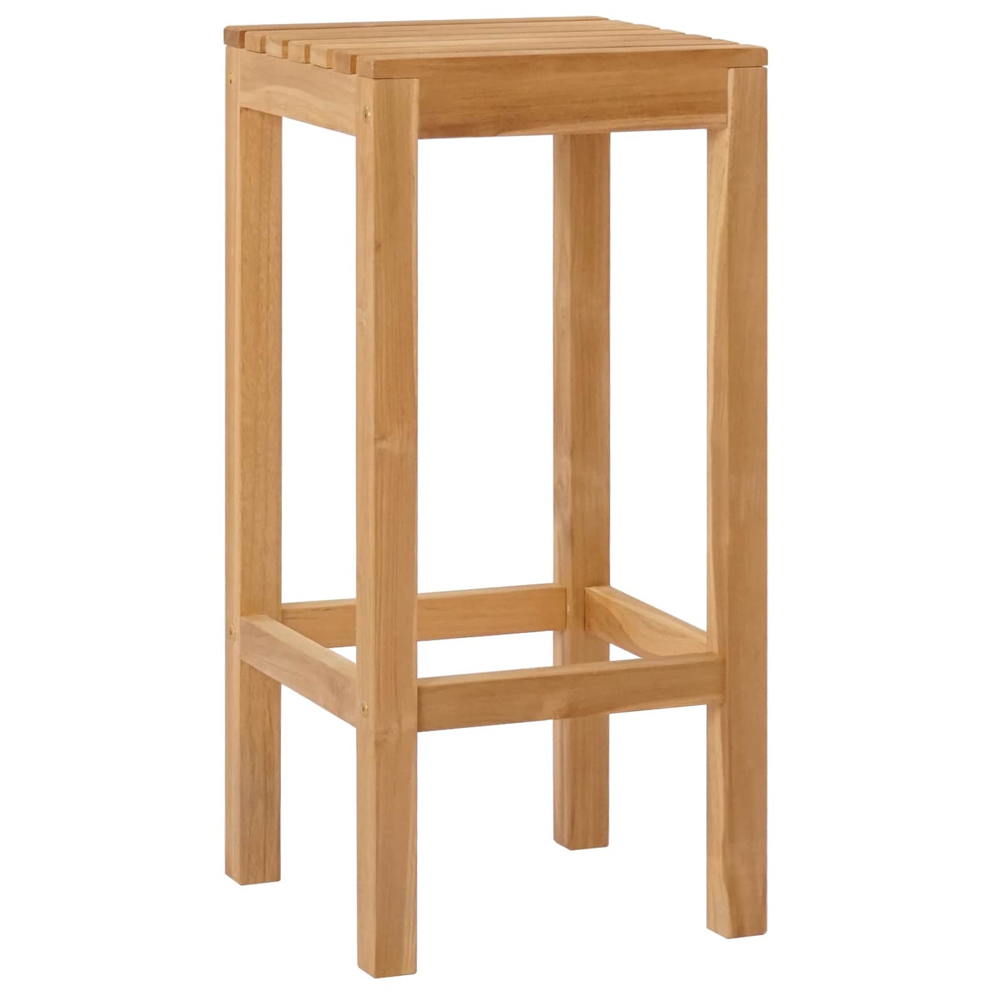 Barstol 4 pcs Naturlig Massivt Teaktre