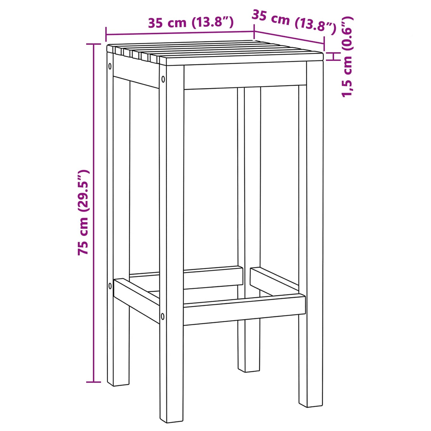 Barstol 4 pcs Naturlig Massivt Teaktre