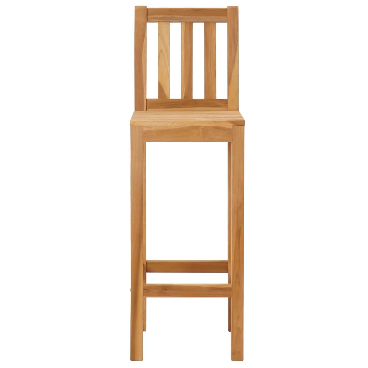 Barstol 2 pcs Naturlig Massivt Teaktre