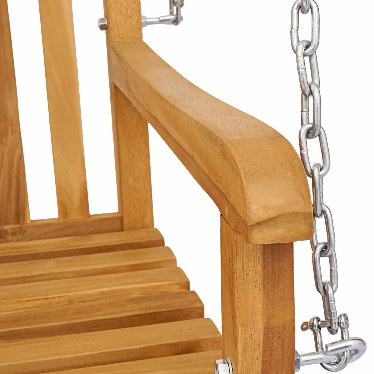 Svingbenk 114 x 61 x 61,5 cm Massivt Teaktre Naturlig