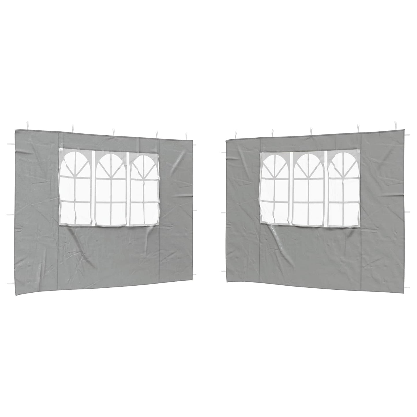 Party Telt Sidevegg 2 pcs 300 x 195 cm Lysegrå PE og stål