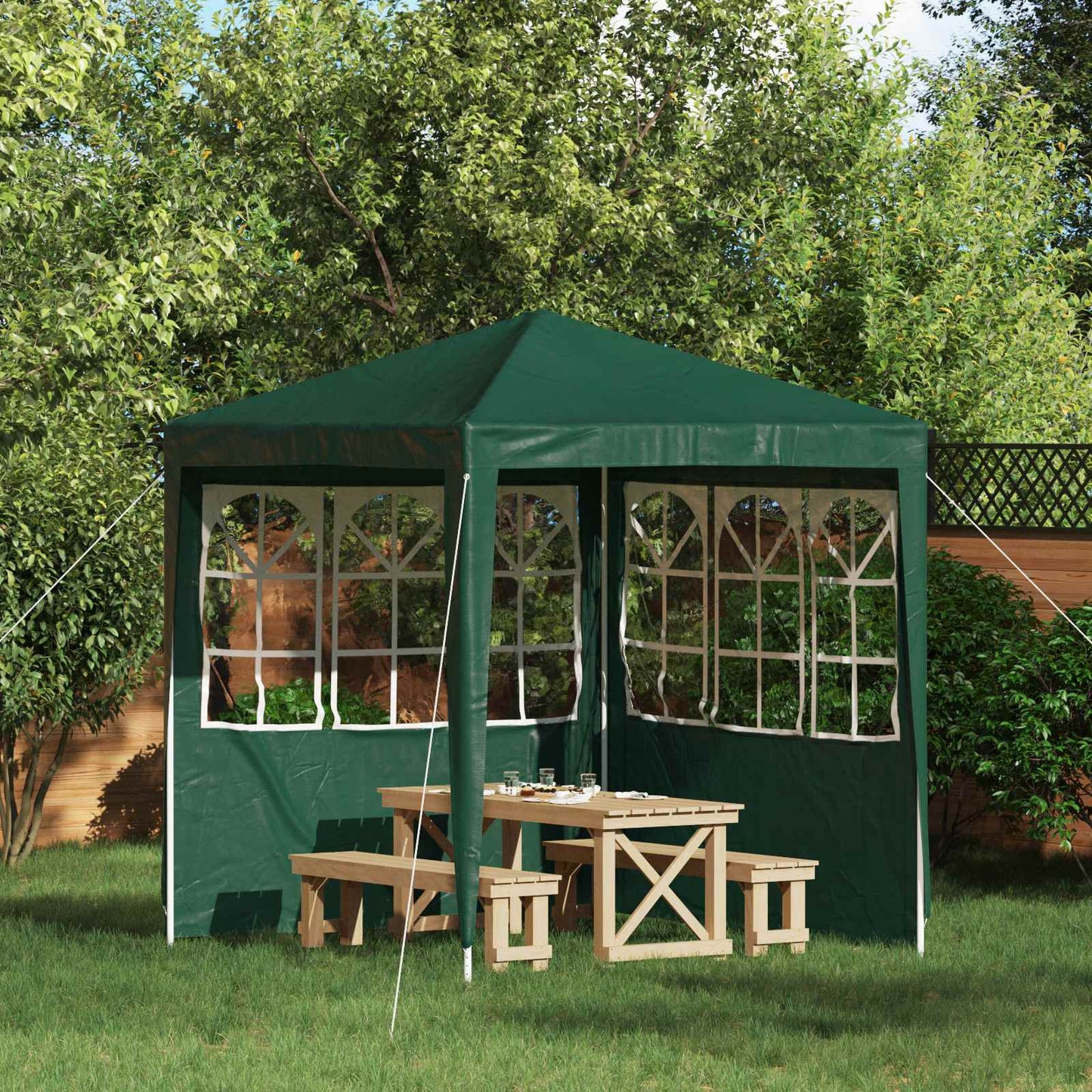 Party Telt Sidevegg 2 pcs 200 x 195 cm Grønn PE og stål