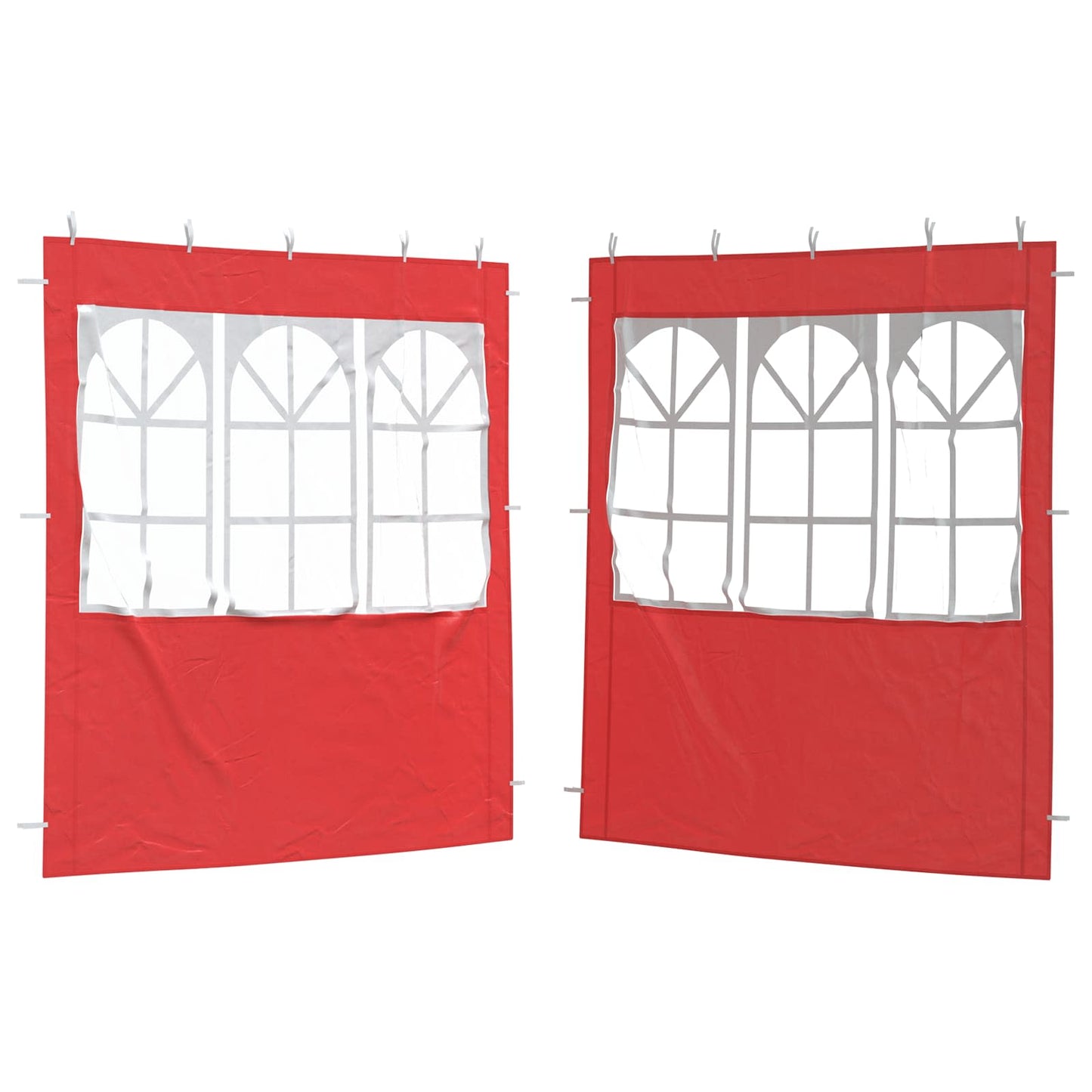 Party Telt Sidevegg 2 pcs 200 x 195 cm Rød PE og stål