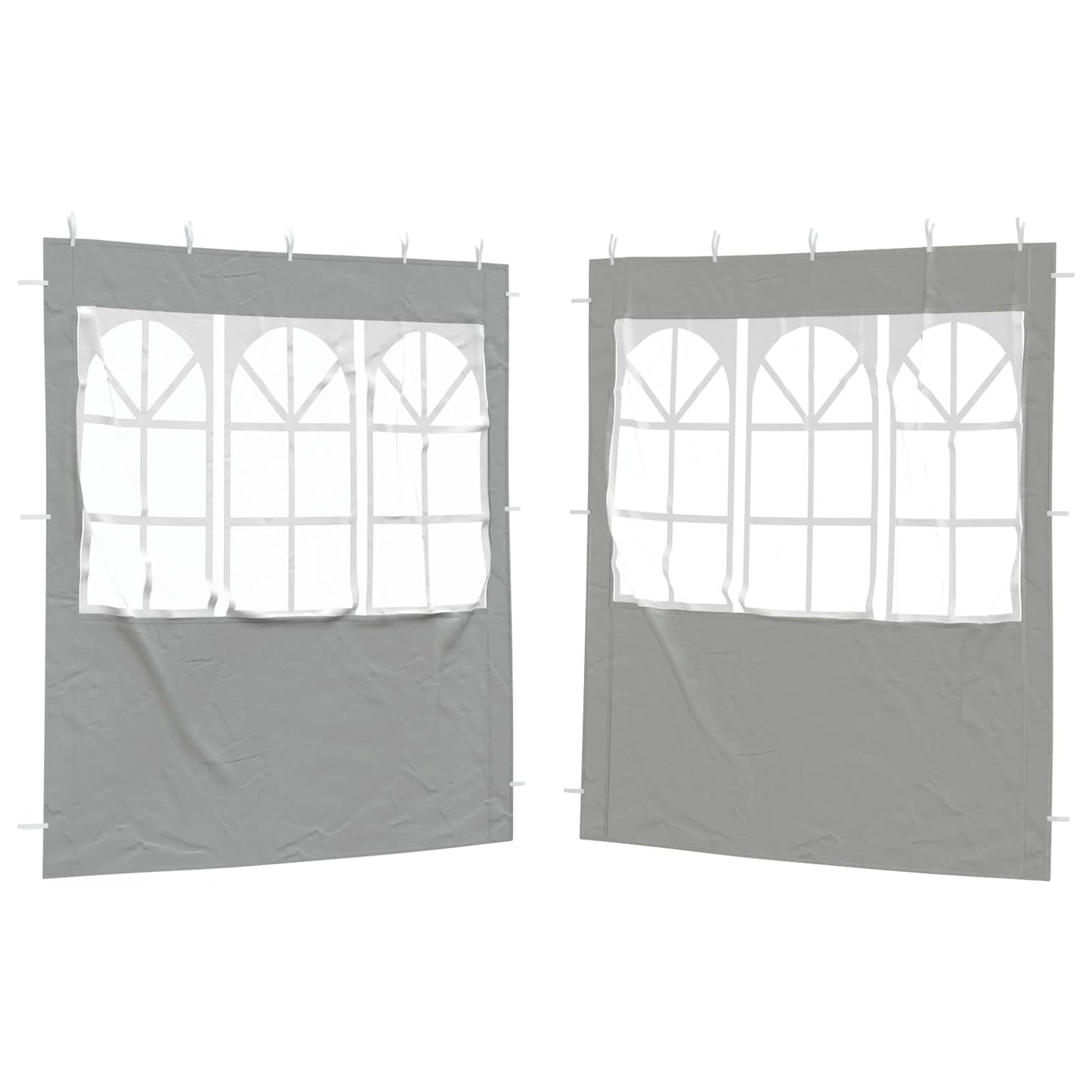 Party Telt Sidevegg 2 pcs 200 x 195 cm Lysegrå PE og stål